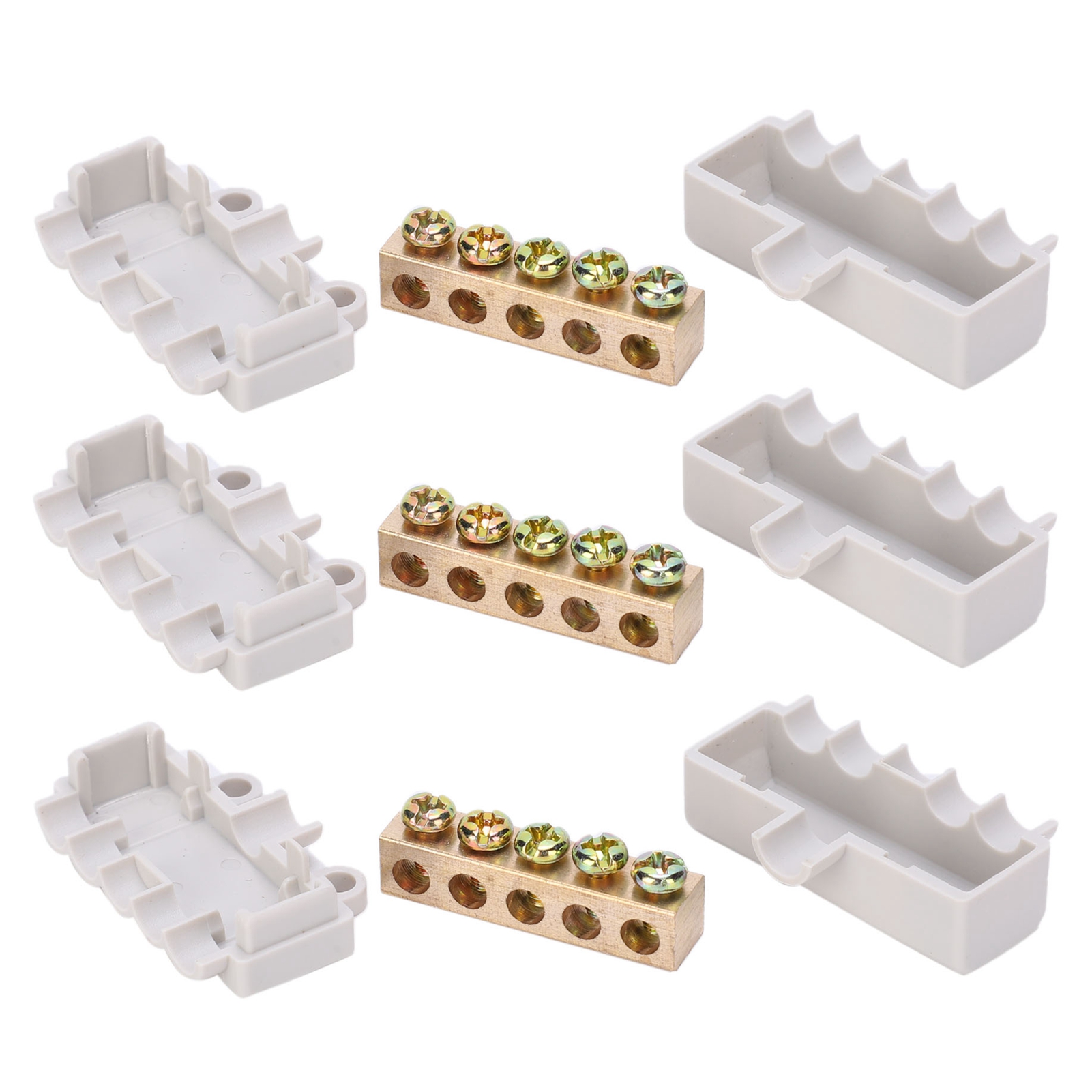 4 Stück Hochleistungs-hauptverteiler T-förmiger Verdrahtungsklemmenblock Industriestecker 400v 60a (1 Eingang 4 Ausgänge (zk-506))