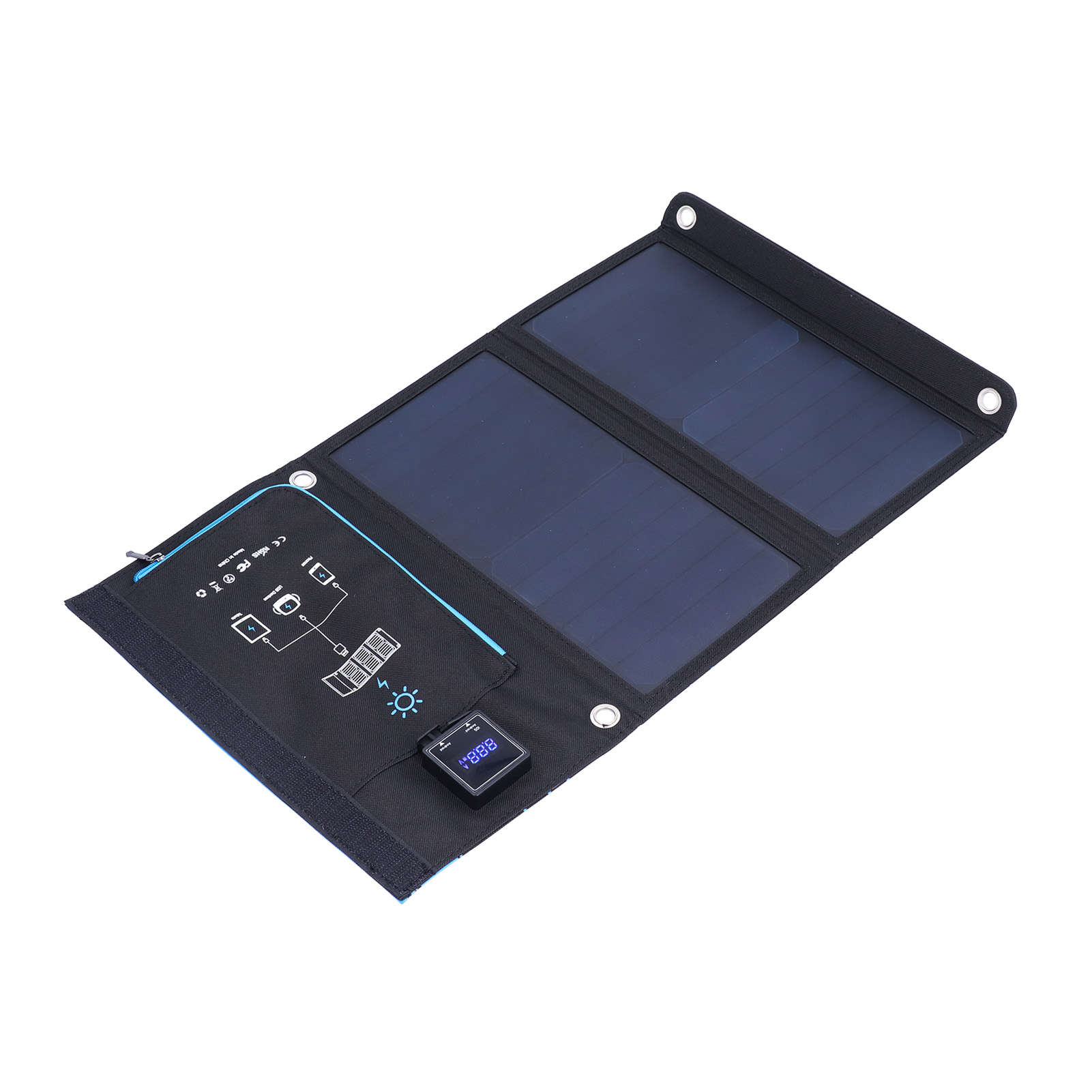 Solar-ladetasche, Tragbare, Faltbare Outdoor-solar-ladetasche Mit Usb-anschlüssen Für Smartphones Und Tablets