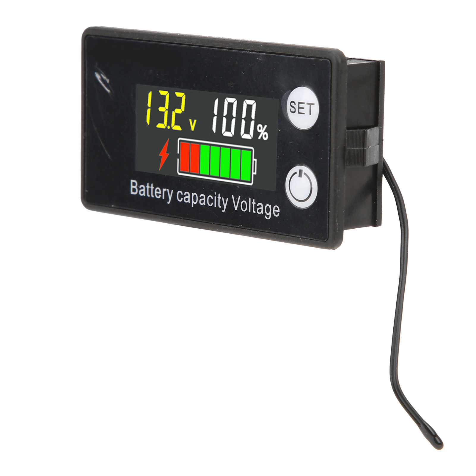 Batteriekapazitätstester Mit Lcd-farbbildschirm, Gleichstrom-voltmeter Mit Alarm- Und Temperaturfunktion Für Elektromobile (8–100 V)