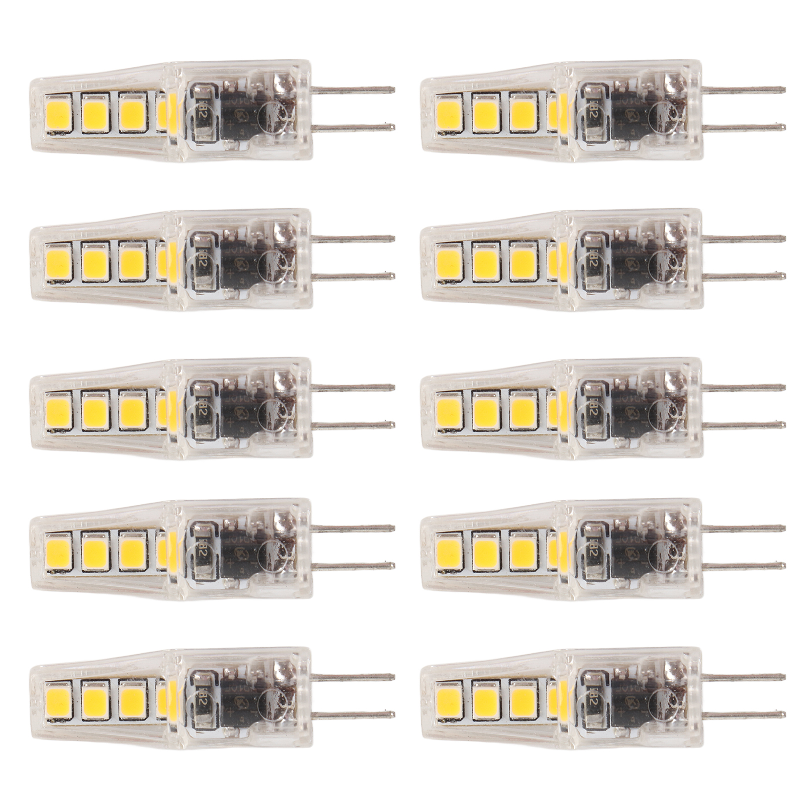 10 Stück G4 8-led-lampe (2835-chips, 2 W, 360° Abstrahlwinkel, Pc-lampe) Für Zuhause Und Büro (220 V, Warmlicht)
