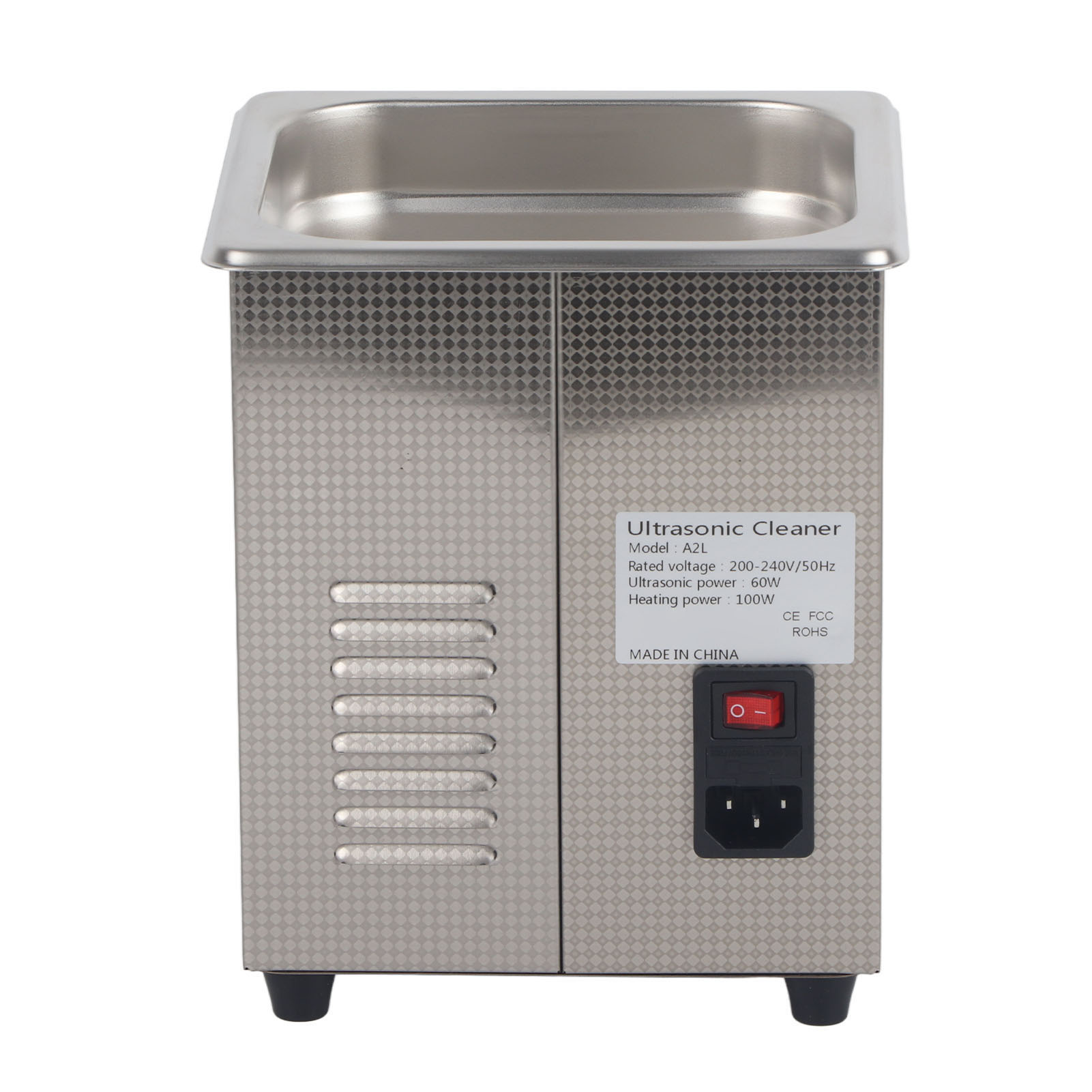 2-liter-ultraschallreiniger Mit Drehknopf, Edelstahl, Industrielle Heizreinigungsmaschine, Eu-stecker 220 V