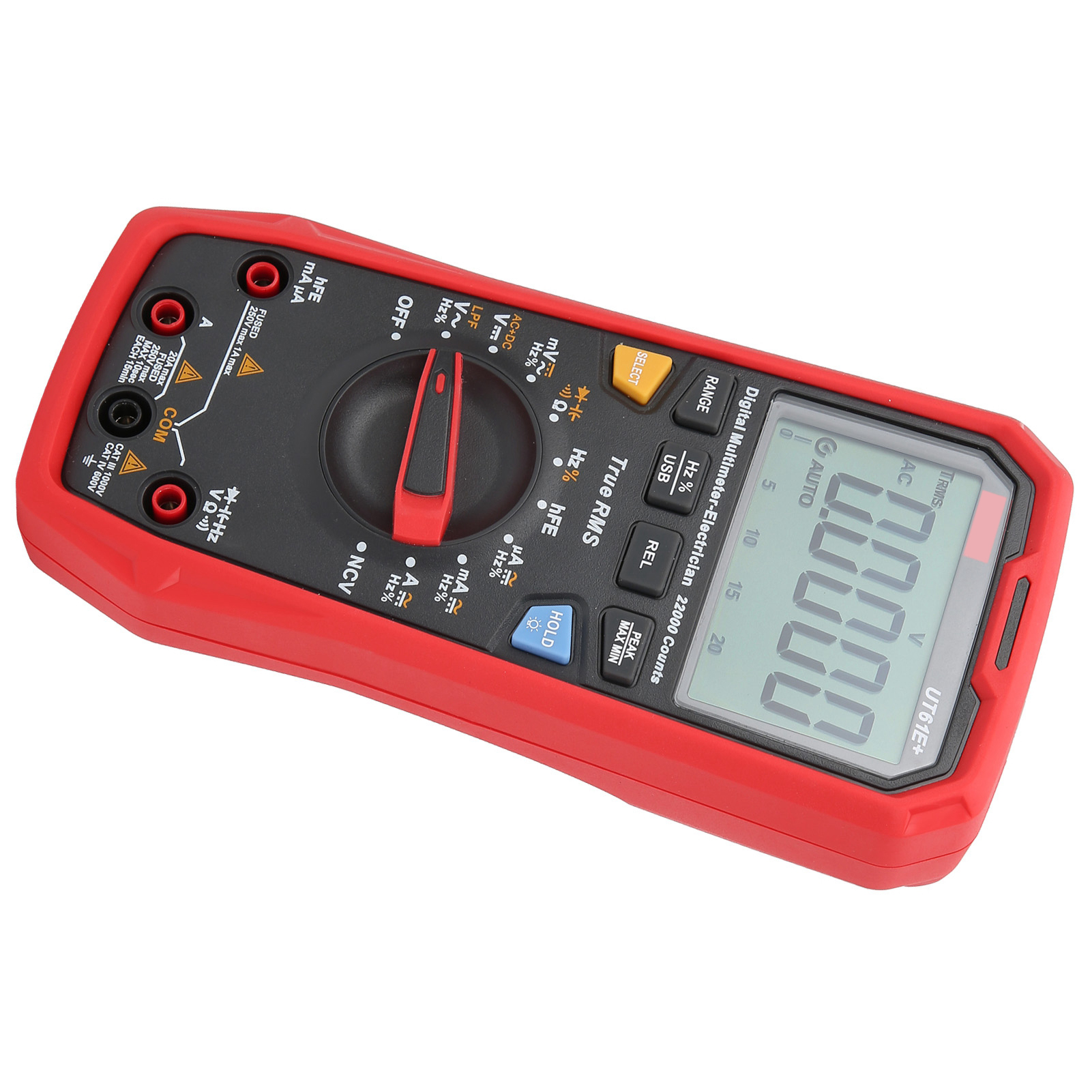 Ut61e+ 1000v Digitalmultimeter Mit Automatischer Bereichswahl Und True-rms-messgerät Für Elektriker