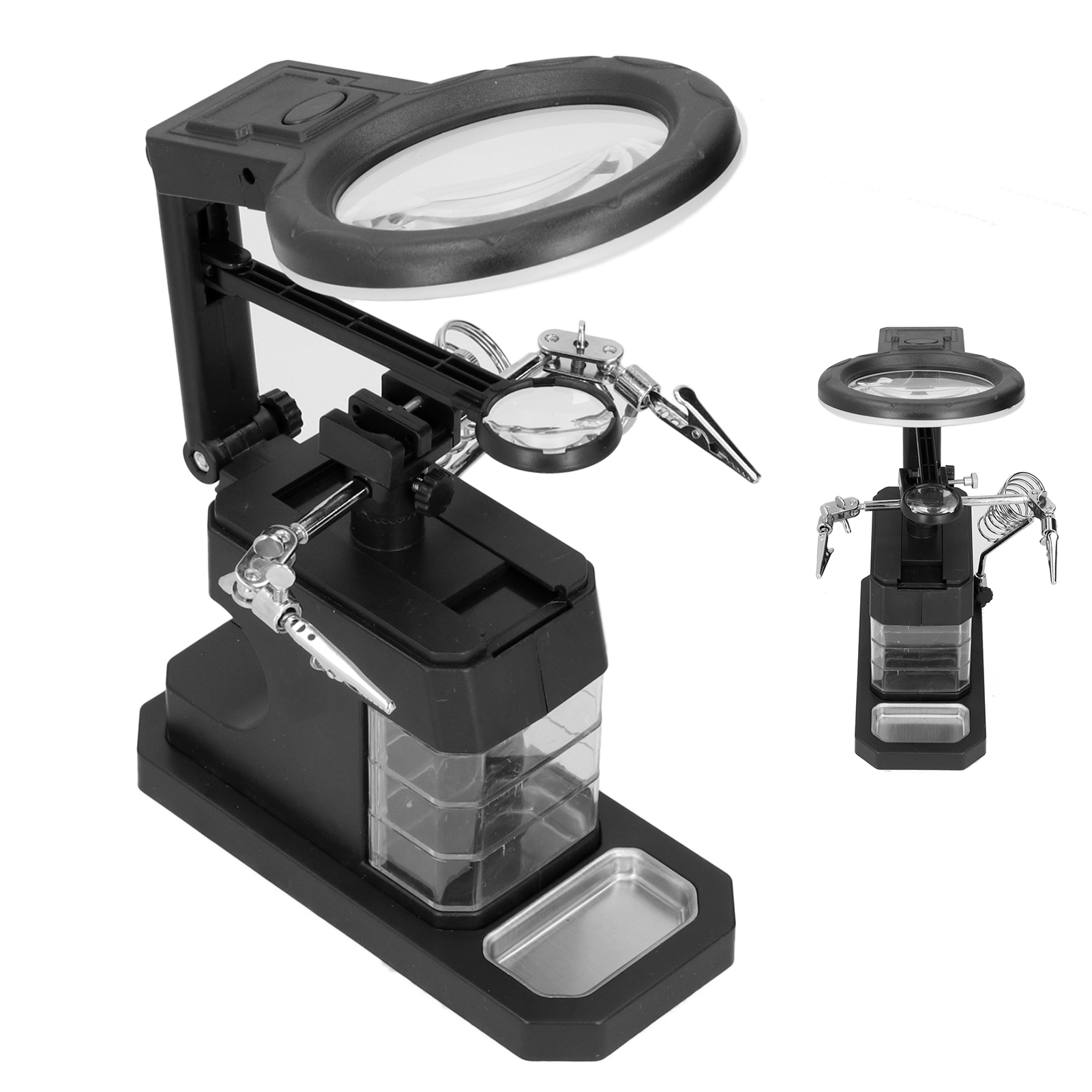 Lötstation Mit Vergrößerungsglas, Led-beleuchtung, Ständer Und Usb-anschluss Für Reparaturen