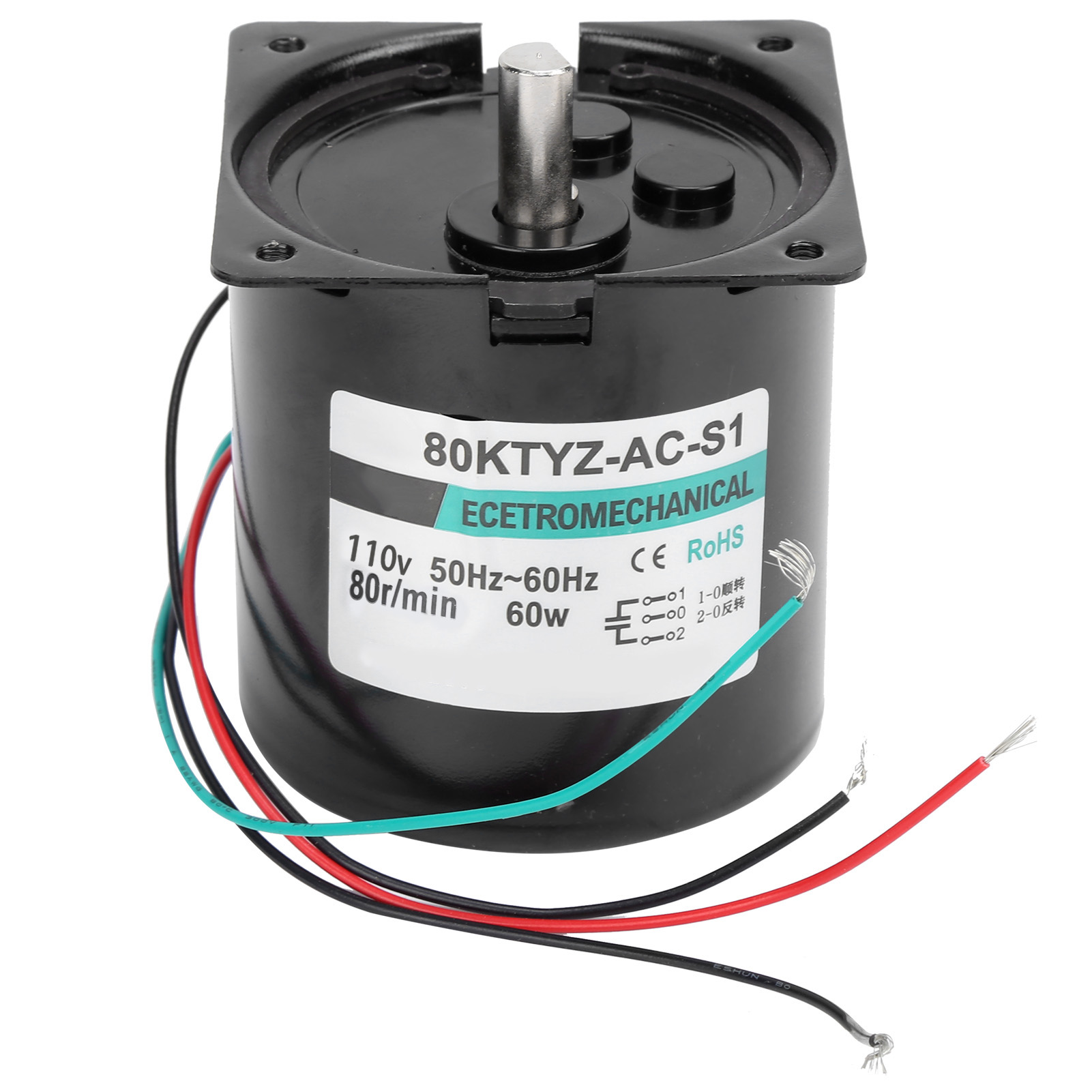 Ac-synchronmotor Mit Kondensatorhalterung, Cw/ccw, Hohes Drehmoment, Niedrige Drehzahl, 60 W, Xd80ktyz, 80 U/min, Ac 110 V
