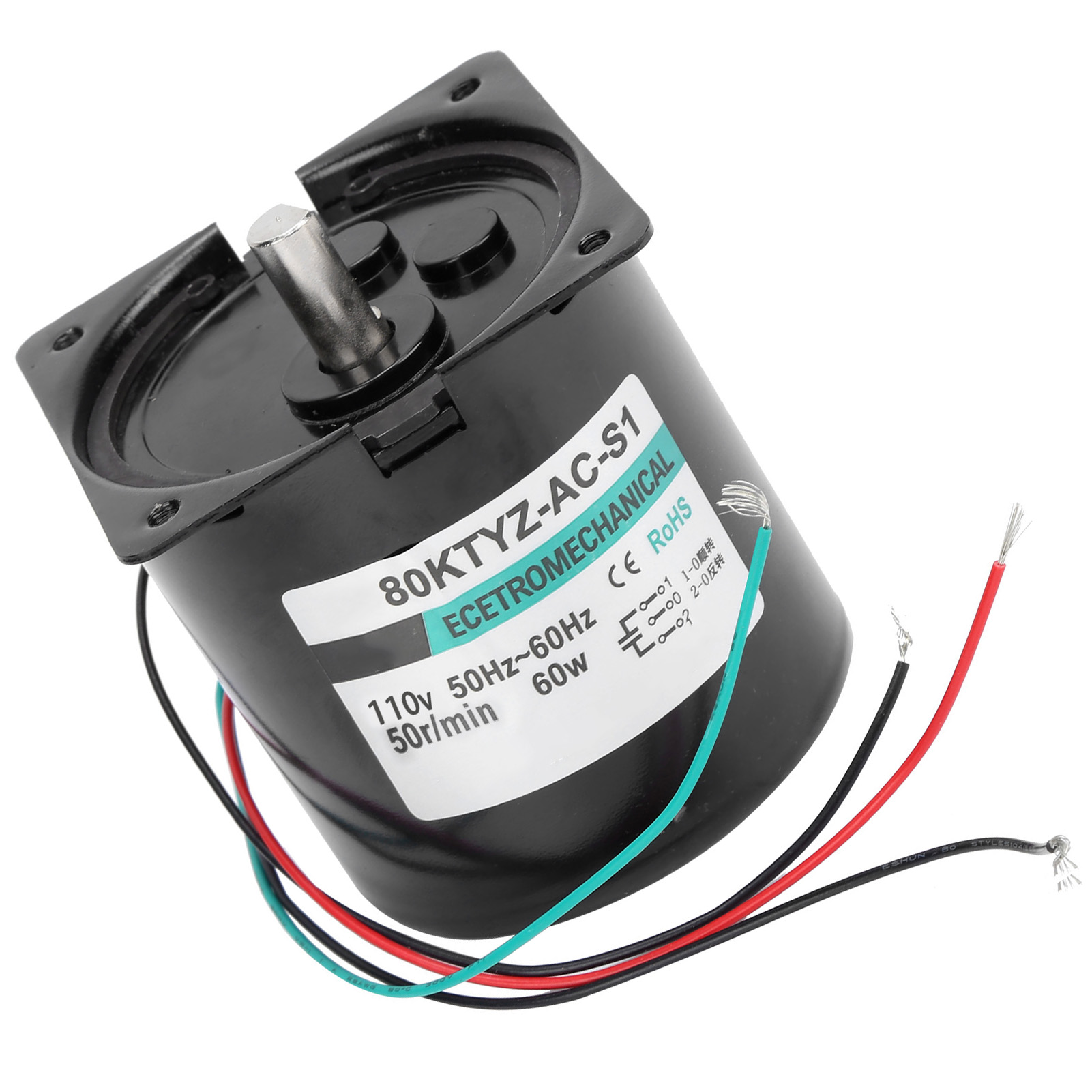 Ac-synchronmotor Mit Kondensatorhalterung, Cw/ccw, Hohes Drehmoment, Niedrige Drehzahl, 60 W, Xd80ktyz, 50 U/min, Ac 110 V