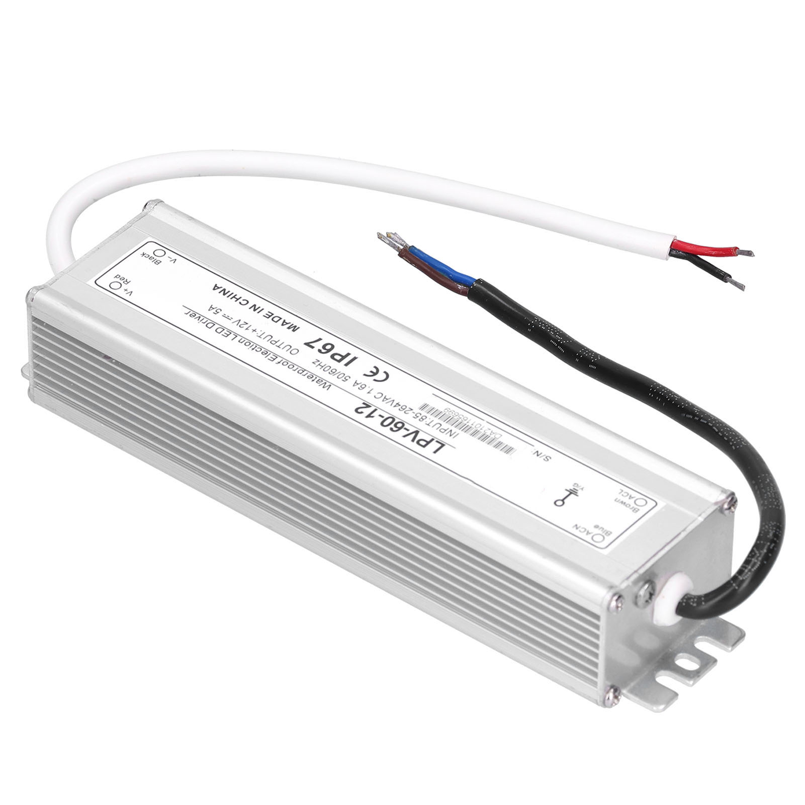 Berm Wasserdichtes Netzteil Aus Aluminiumlegierung, Led-treiber Für Beleuchtung, Dc12v 60w Lpv-60-12