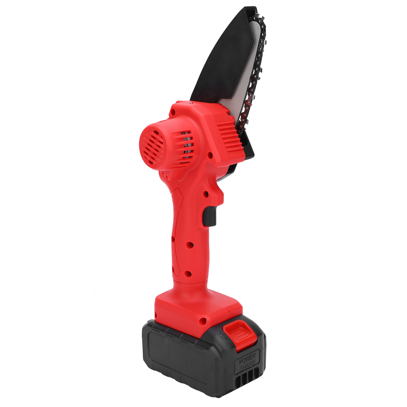 21v Lithium-akku-elektrokettensäge Für Holzbearbeitung, Garten Und Forstwirtschaft, Ac100–240v, Roter Eu-stecker