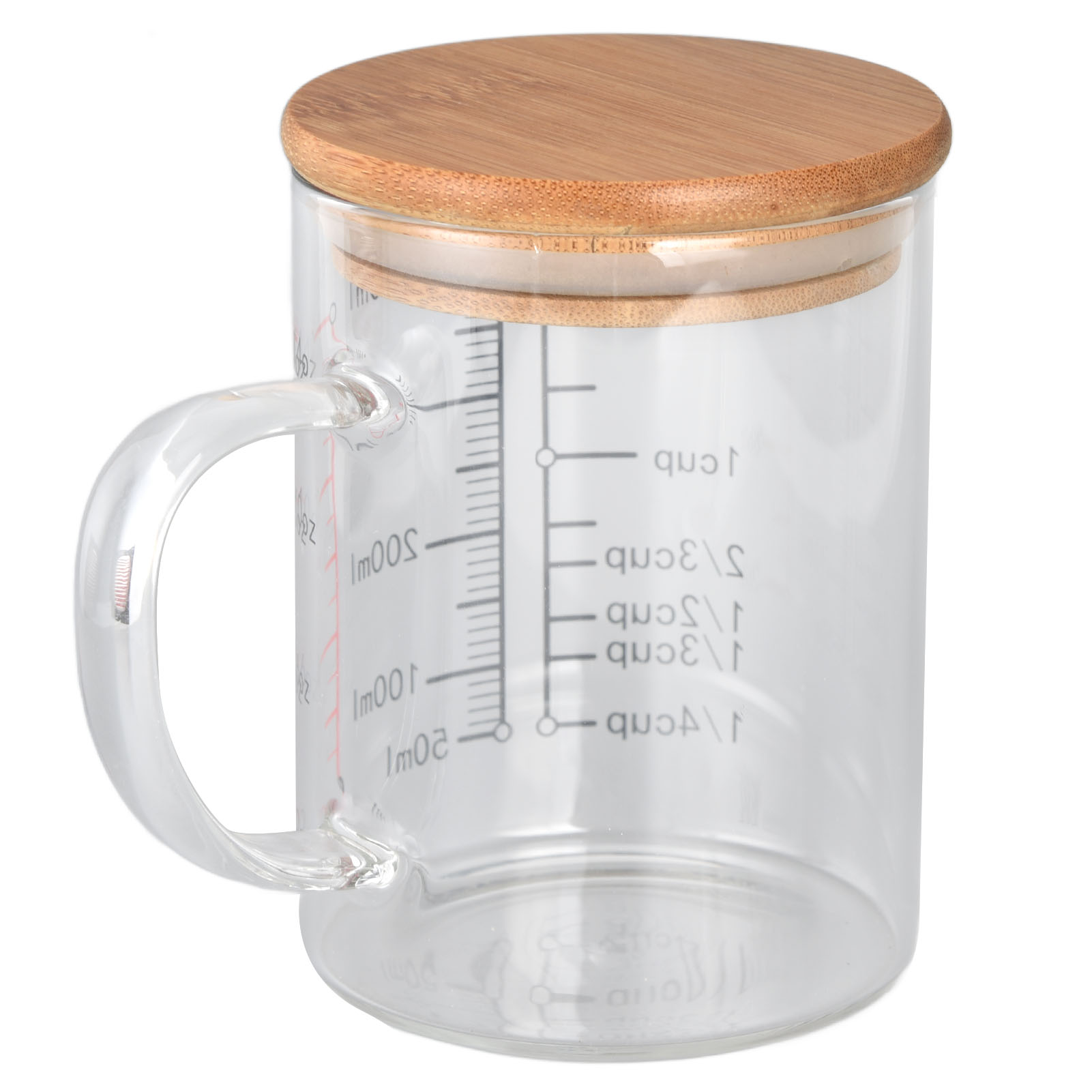 Messbecher Aus Glas Mit V-förmigem Ausguss, Gut Lesbarer Skala Und Komfortablem Griff, Kaffeetasse Aus Borosilikatglas, 1000 Ml