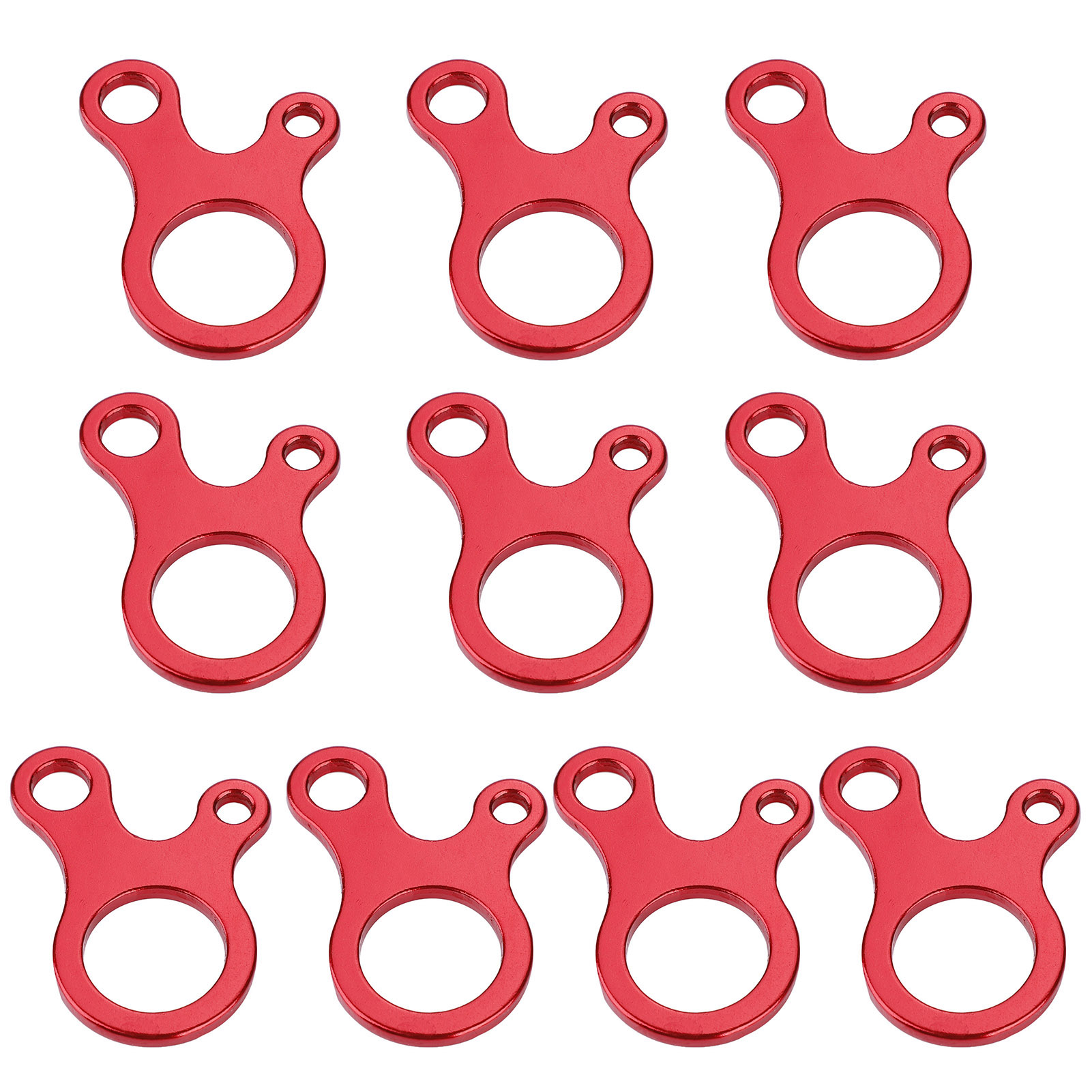 Lot De 10 Attaches Rapides À 3 Trous Pour Corde De Tente, Boucle De Fixation Pour Corde À Vent (rouge)