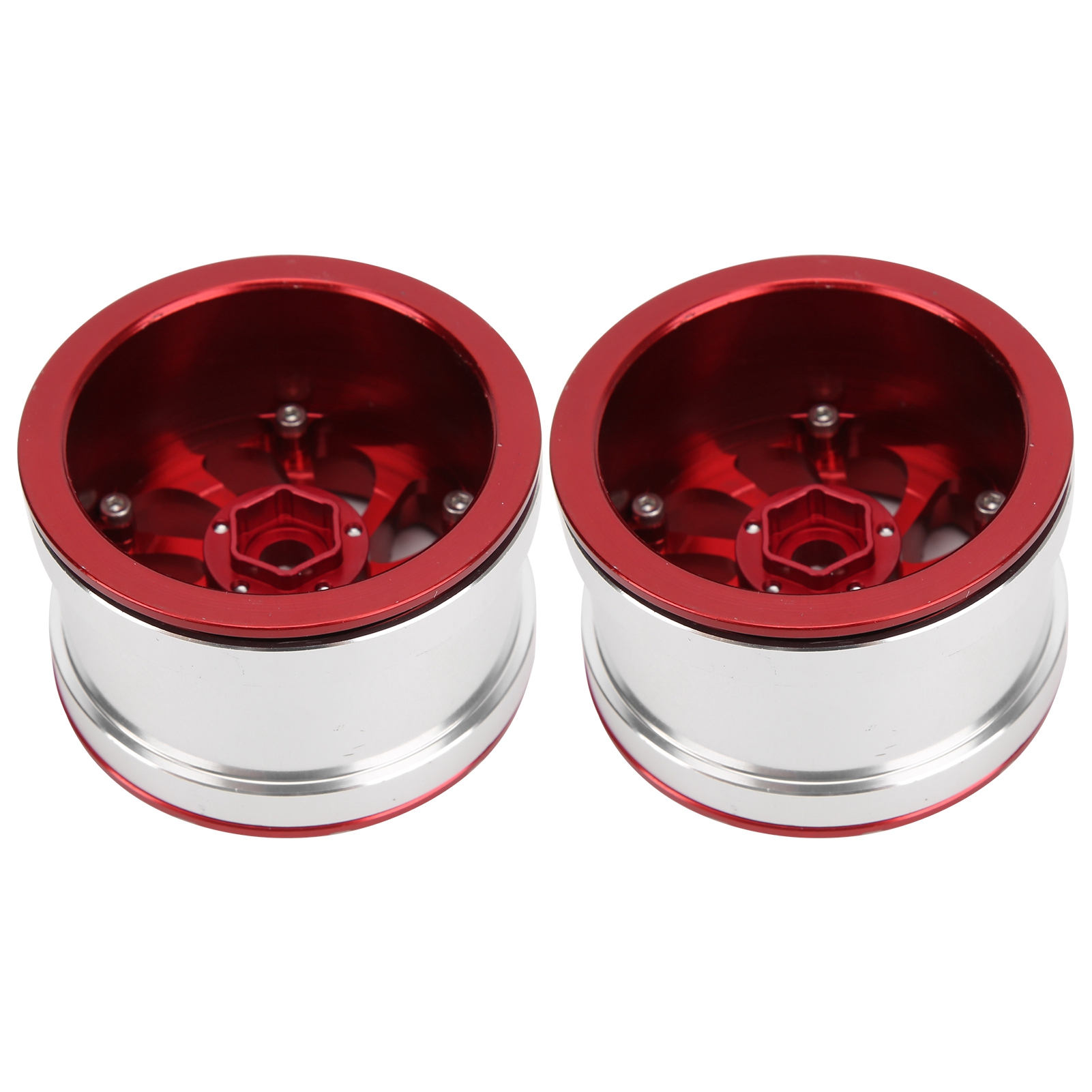 Jantes Beadlock En Alliage D'Aluminium Avec Système De Verrouillage Antiadhésif Pour Voitures Rc Crawler 1/10 (rouge)