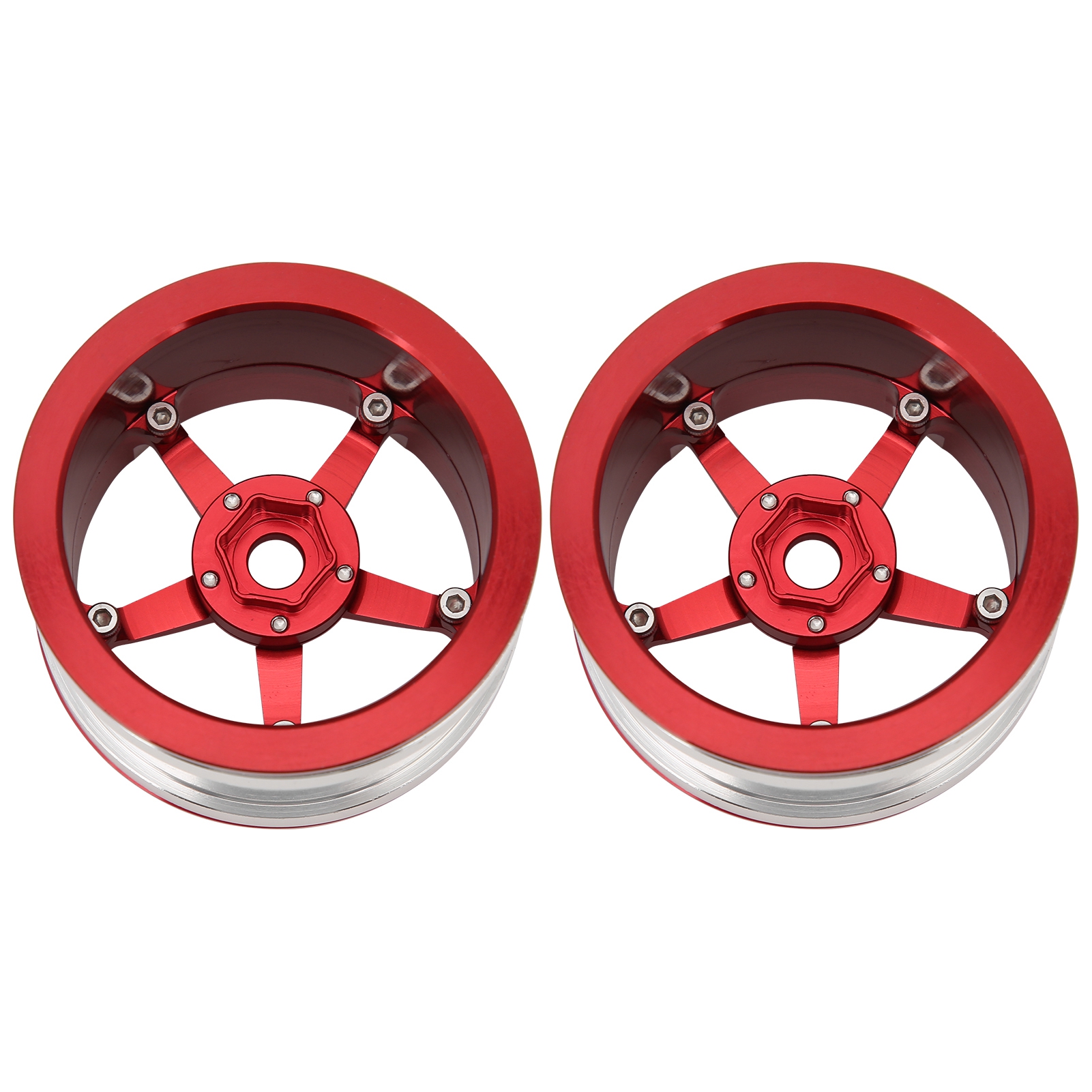 Jantes Beadlock En Alliage D'Aluminium Pour Voiture Rc Crawler 1/10, Accessoires Pour Voitures Rc, Rouge