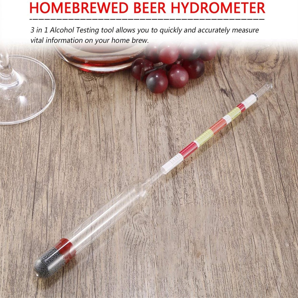 3-stufiges Hydrometer, Alkohol-brix-meter, 3-in-1-dichtemesser Für Wein Und Bier