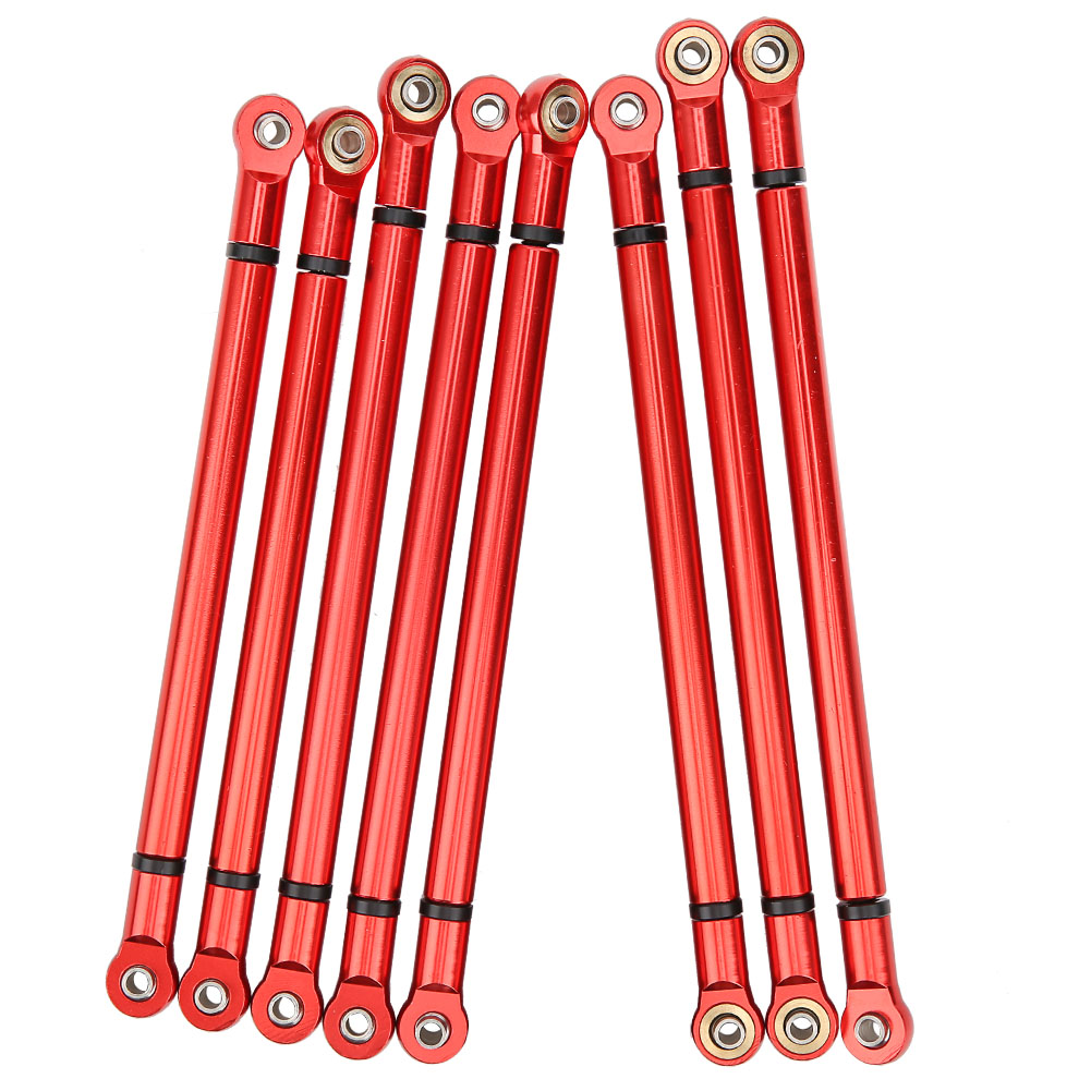 Biellettes En Alliage D'Aluminium Pour Voiture Rc Crawler Scx10 À L'Échelle 1/10 (empattement De 313 Mm) (rouge)