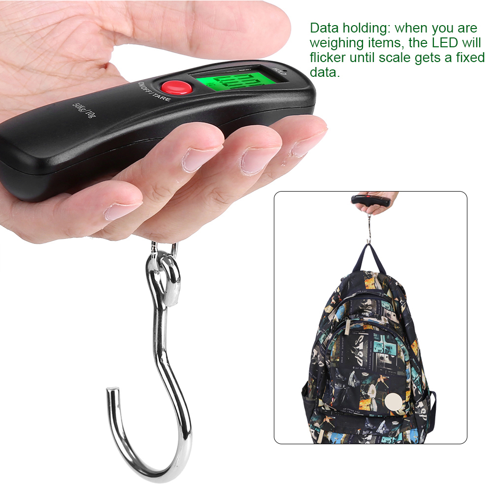 Weiheng 50 Kg/10 G Elektronische Reisewaage, Digitale Lcd-gepäckwaage, Handwaage Für Koffer, 10 G Genauigkeit, Praktisches Wiegezubehör