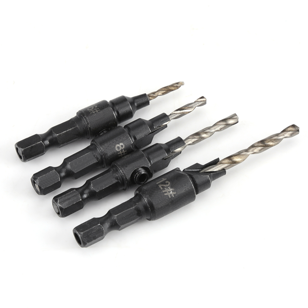 1/4"-hss-sechskant-bohrer, Schnellwechselsystem, Holzfräser Nr. 6, 8, 10 Und 12, 4er-set Holzbohrwerkzeuge