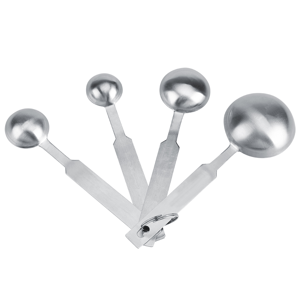 Messlöffel Aus Edelstahl, 4er-set Für Trockene Und Flüssige Zutaten, Langlebiges Küchenaccessoire, Präzises Messwerkzeug, Edelstahl.