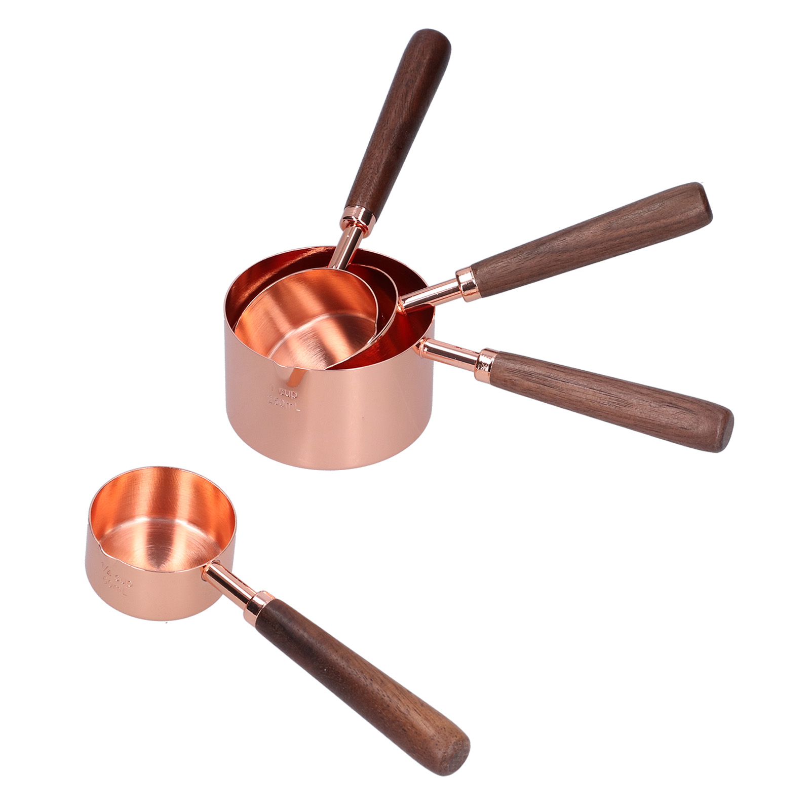 4er-set Messlöffel Aus Roségoldenem Edelstahl Mit Skala, Messlöffel Für Küche Und Haushalt