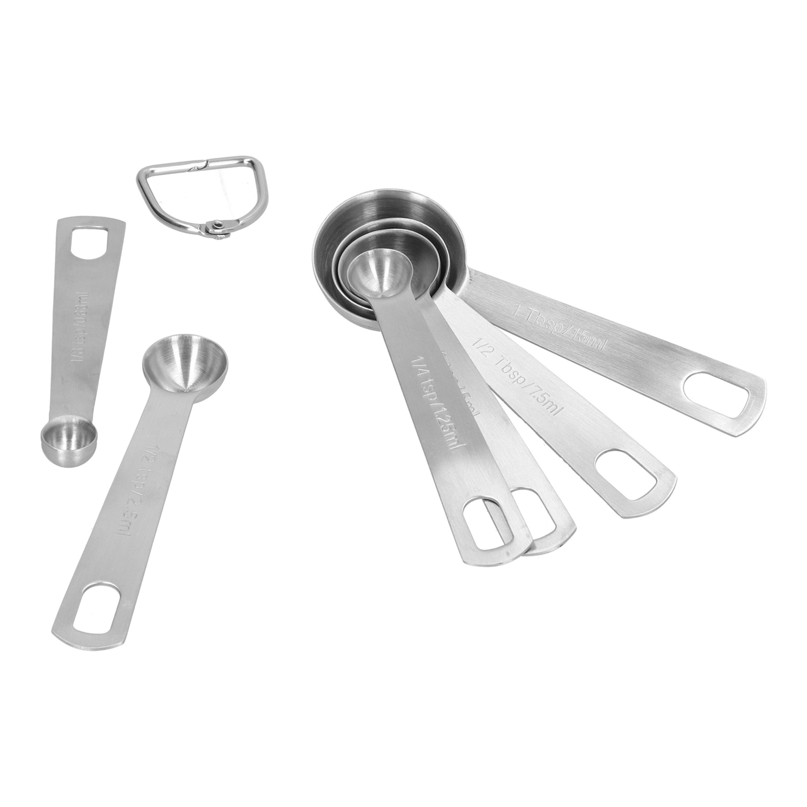 Messlöffel Aus Edelstahl Mit Skala, 6er-set Messlöffel Für Gewürze Und Backwaren, Küchenutensil Für Den Haushalt.