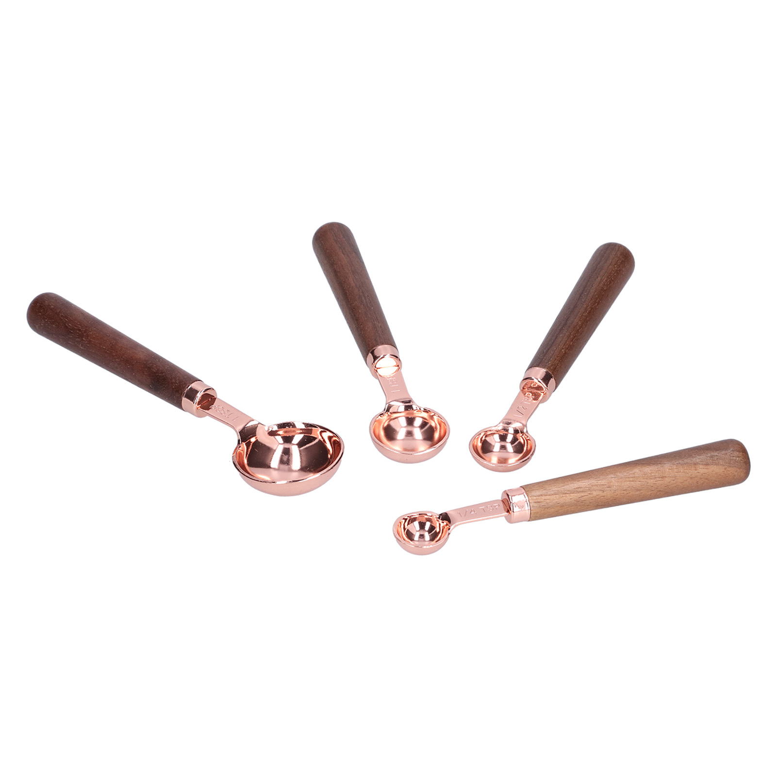 4er-set Messlöffel Aus Roségoldenem Edelstahl Mit Skala, Ideal Für Küche Und Haushalt