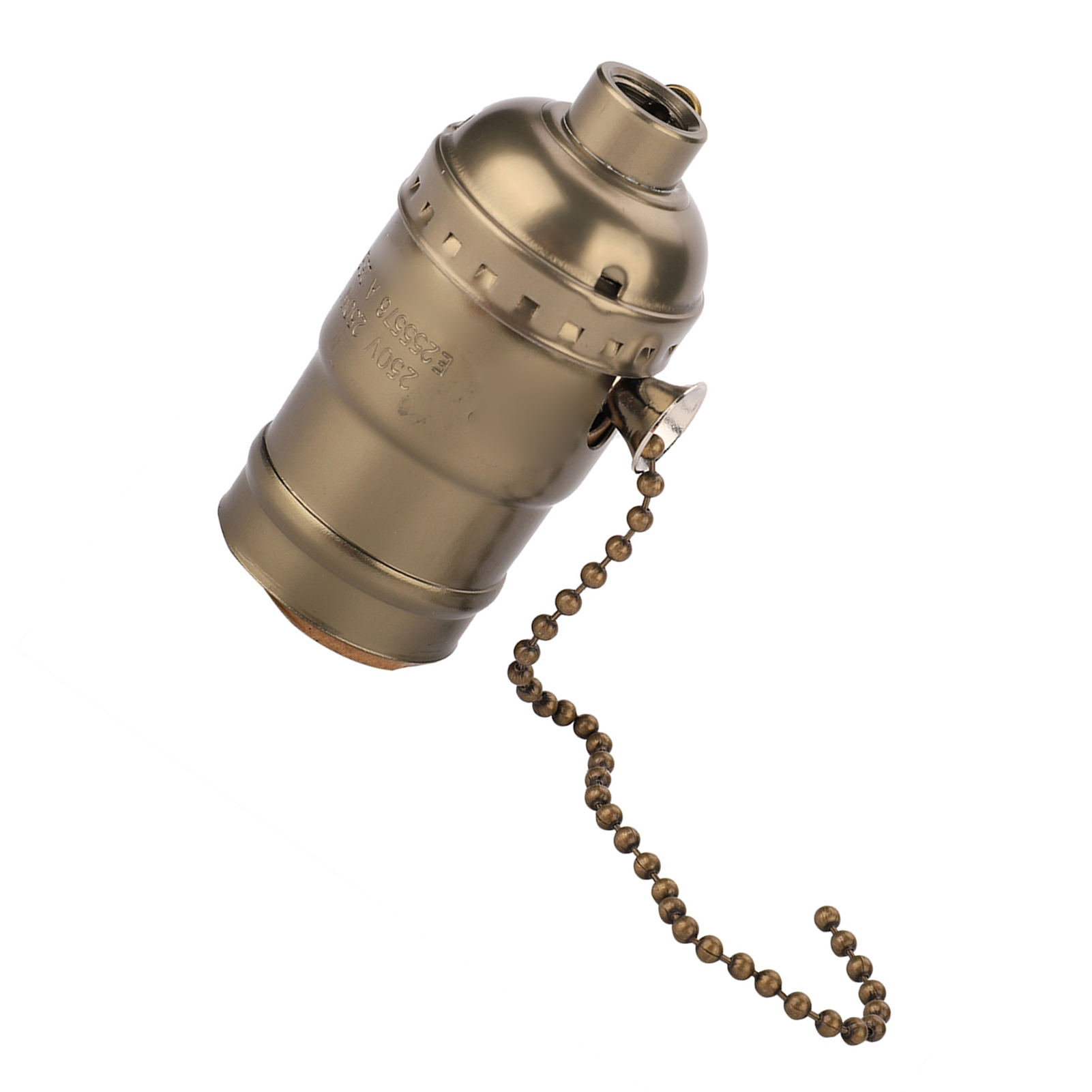 Vintage E27-lampenfassung Aus Aluminium Mit Zugschalter, Schraubfassung Für Tischlampen, Bronze-finish, Ideal Für Retro-dekoration