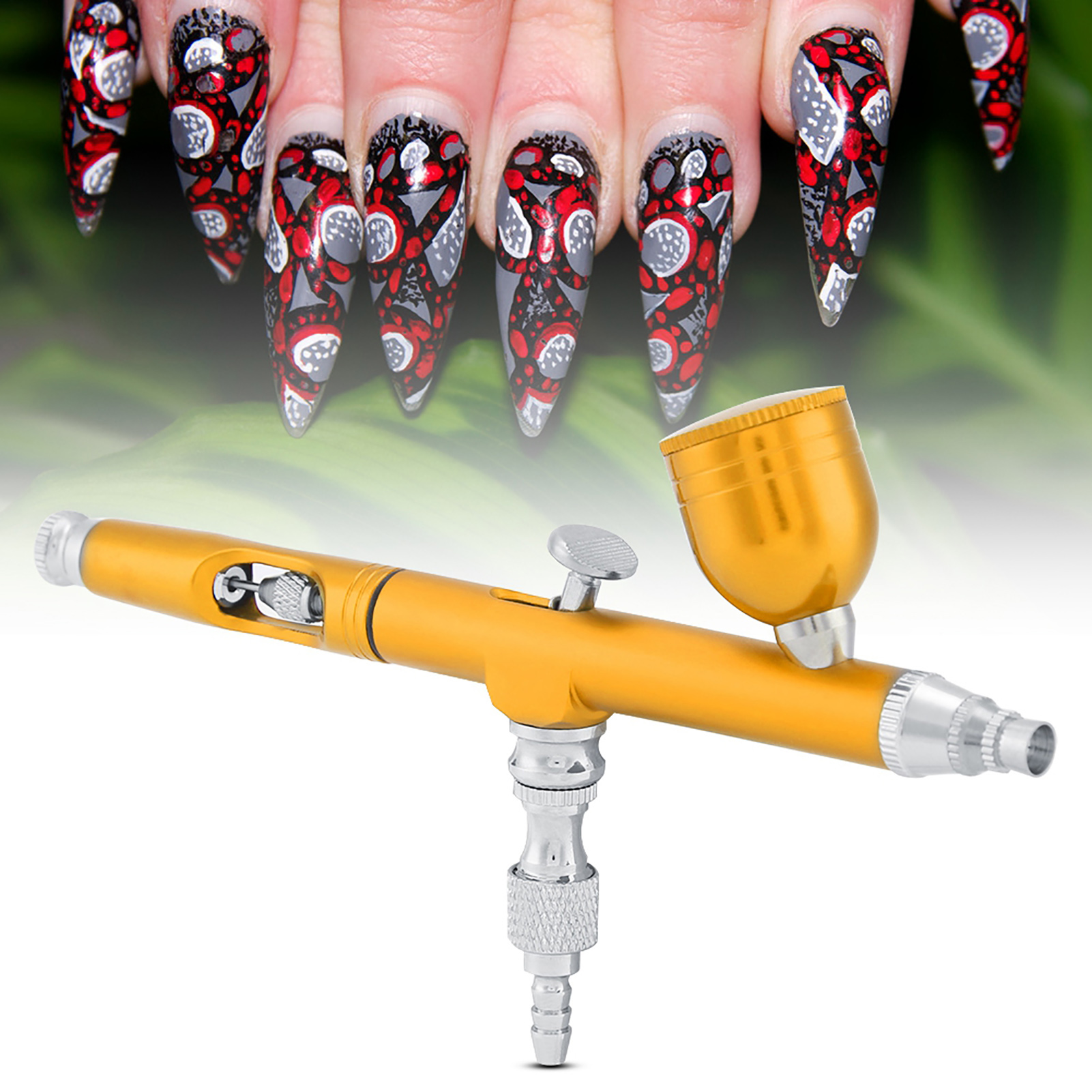 Doppelwirkende Airbrush-pistole Mit Schwerkraftzufuhr, 0,3 Mm, Farbsprühset, Kunst, Tattoo, Nägel, Gold, Professionelles Werkzeug