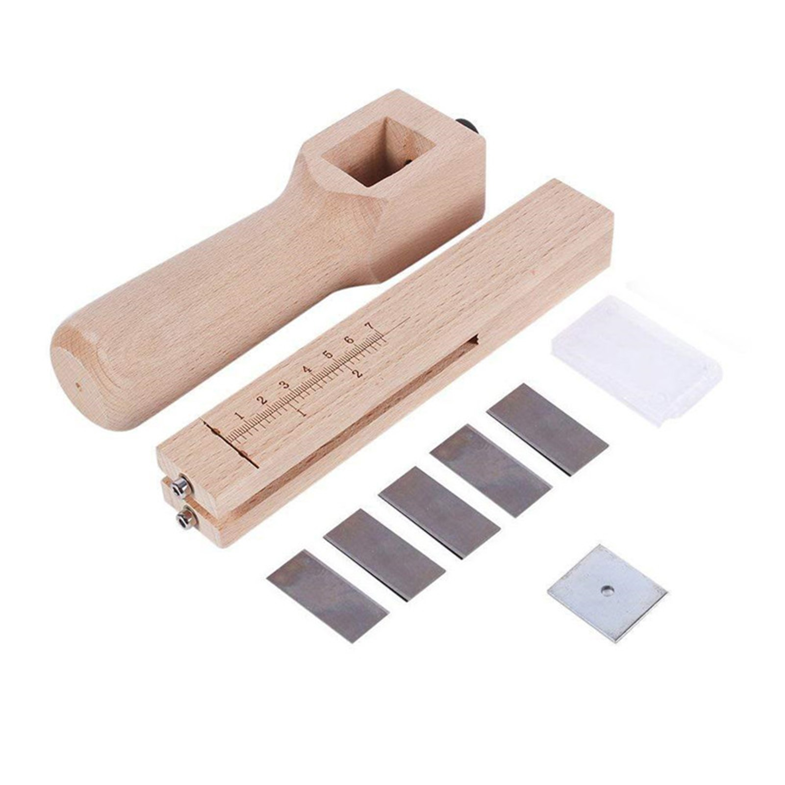 Verstellbarer Lederriemenschneider Aus Holz, Diy-handschneidewerkzeug Mit 5 Klingen, Für Gürtel Und Bänder