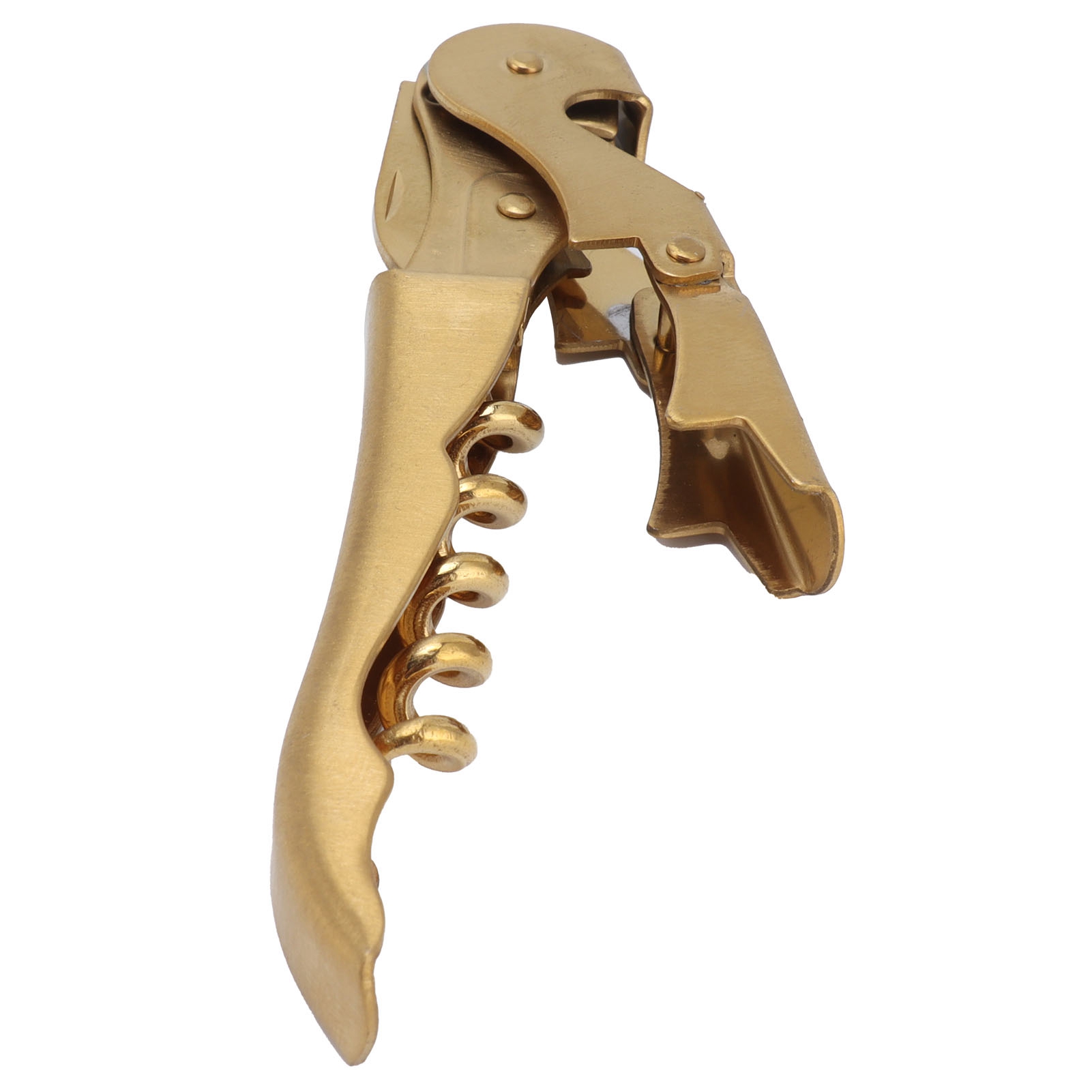 Korkenzieher-flaschenöffner Mit Seepferdchen-motiv, Edelstahl, Doppelhebel, Gold