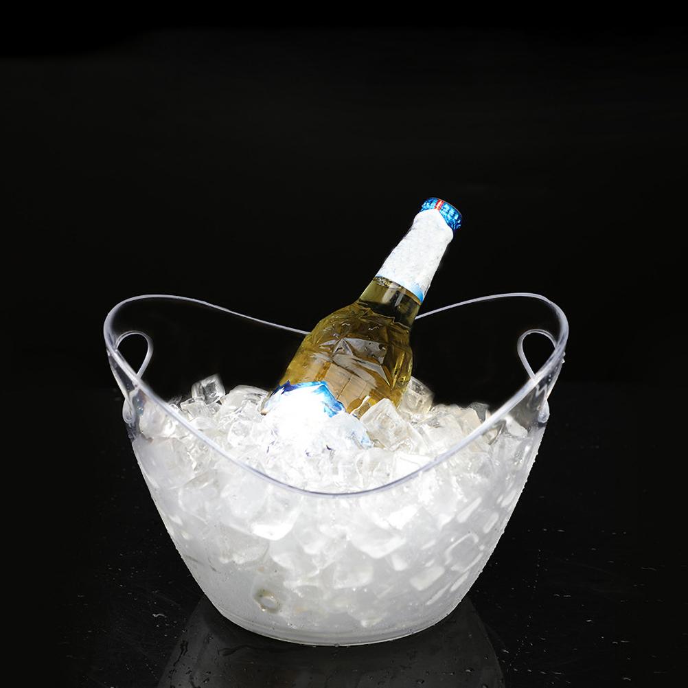 4-liter-eiskübel Aus Transparentem Kunststoff, Flaschenhalter Für Wein, Champagner Und Bier, Mehrzweck-kühlbehälter
