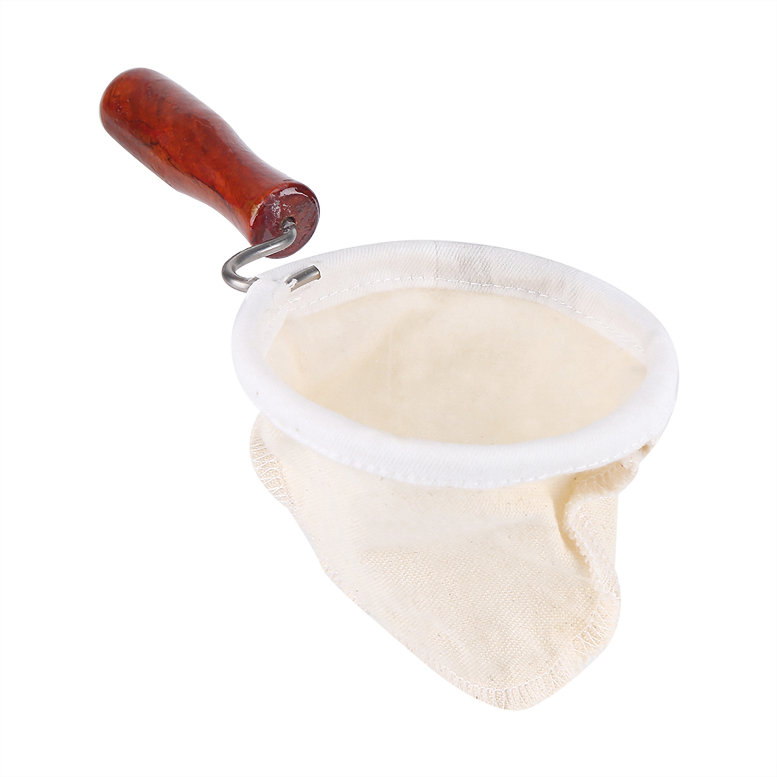 Wiederverwendbarer Kaffeefilter Aus Flanell, Handgefertigtes Sieb Mit Holzgriff, Große Größe, Für Schonendes Und Umweltfreundliches Brühen.