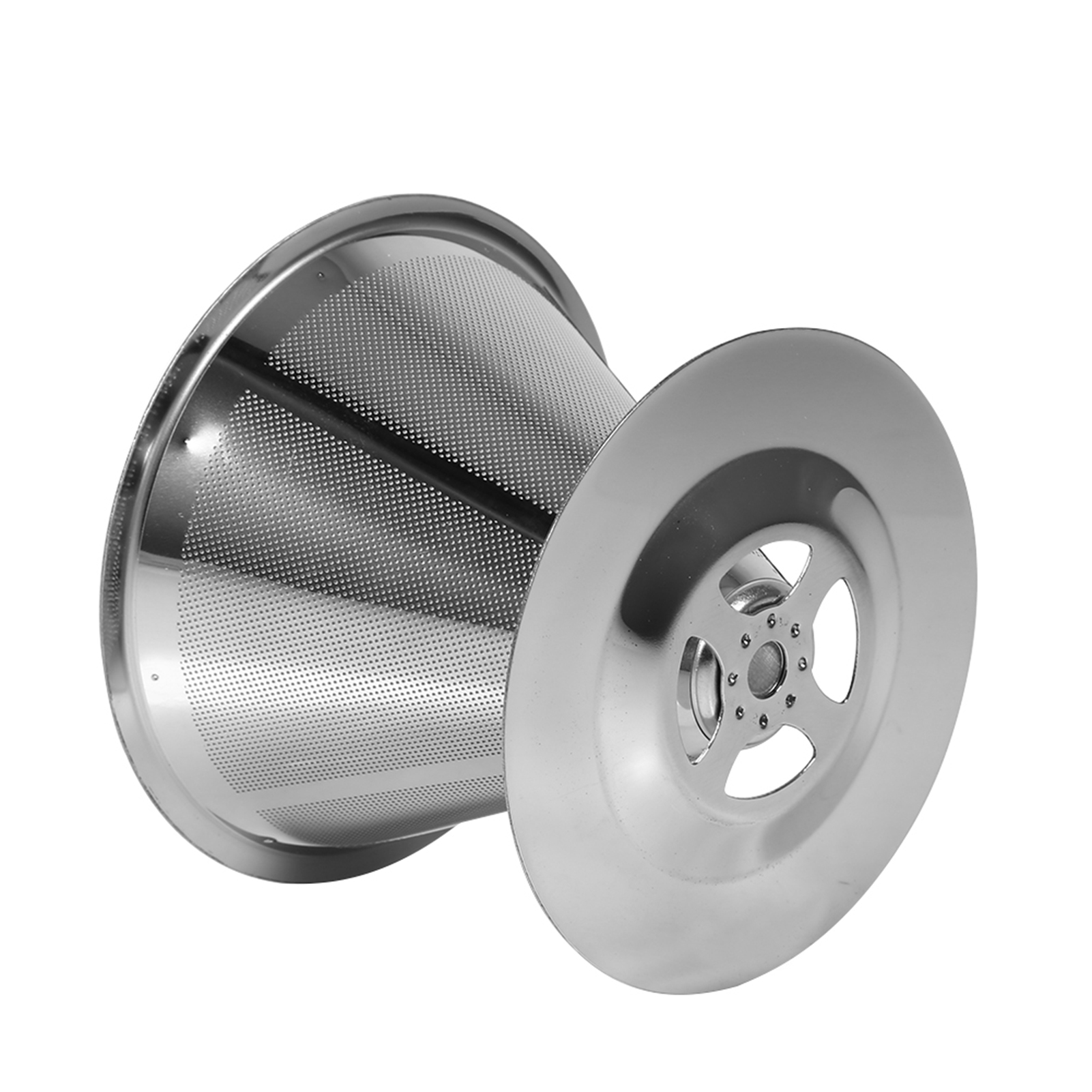 Kaffeefilterhalter Aus Edelstahl, Doppellagiges Sieb Mit Wiederverwendbarem Filter, Kaffeeextraktionsfilter, Stabiler Ständer Für Zuhause Und Büro, 1 Stück