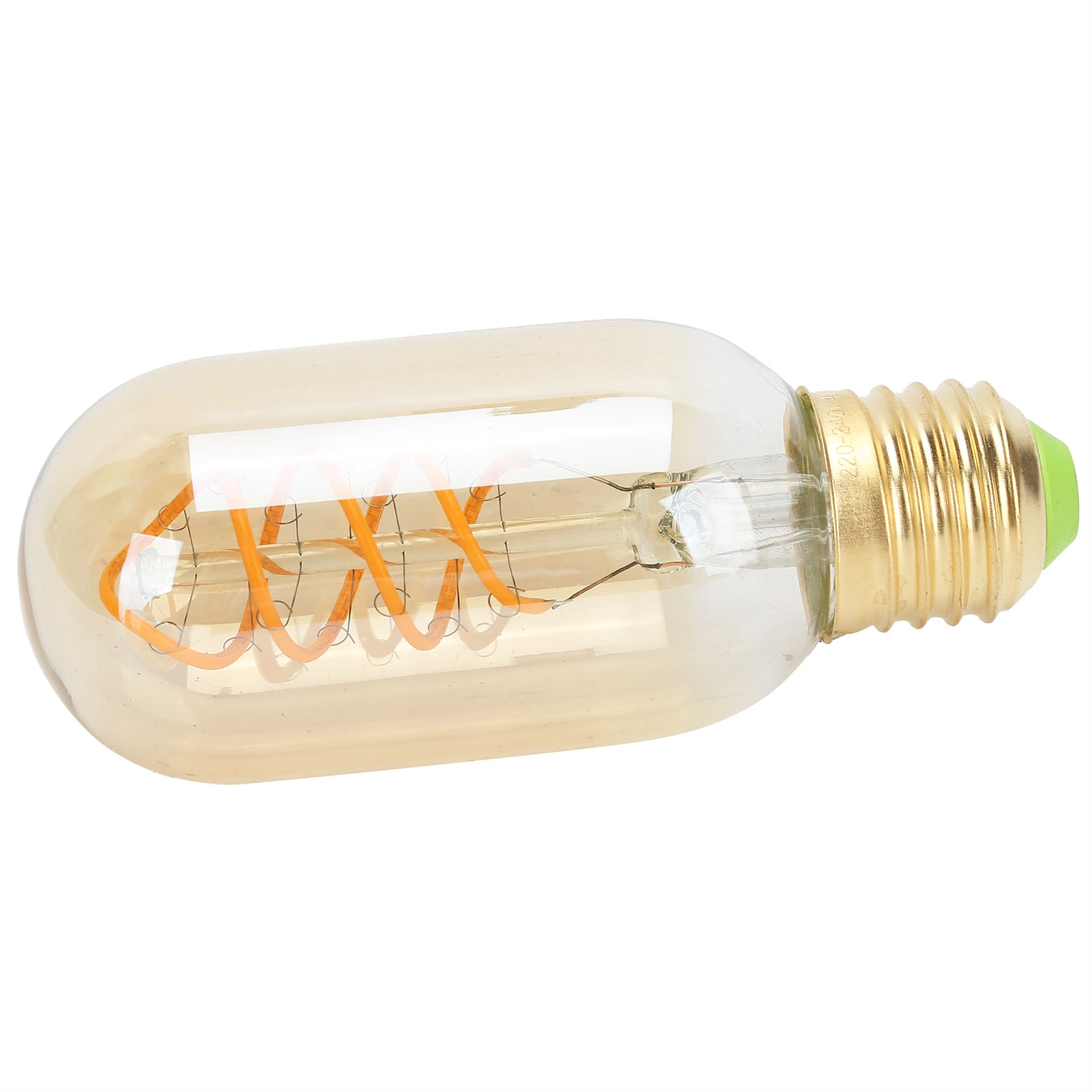 Vintage E27 4w Led-lampe, Spiralförmiger Doppelfaden, Flexibel, Warmweißes Licht, 220v, Gold