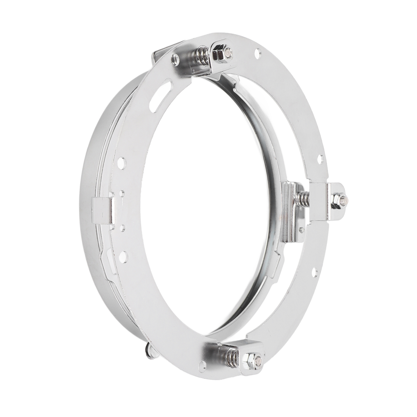7-zoll-motorradhalterung, Runder Befestigungsring, Scheinwerferadapter, Silber, Motorradlampen-befestigungshalterung, Verstellbarer Metallring