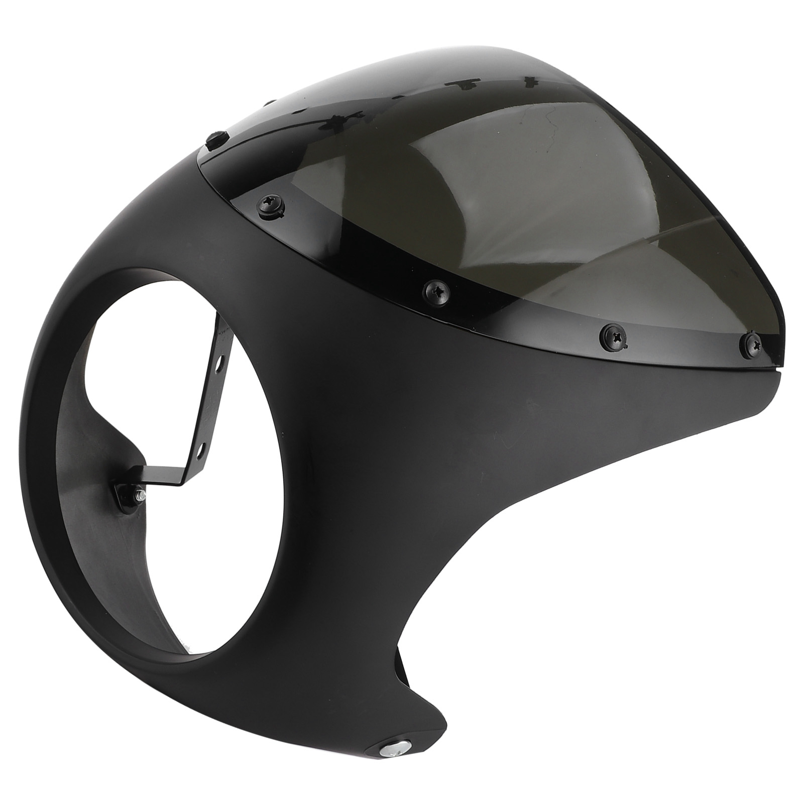 Universelle 7-zoll-motorrad-windschutzscheibe, Verkleidungs-windabweiser, Mattschwarze Windschutzscheibe, Schwarze Linse, Motorradkompatibel