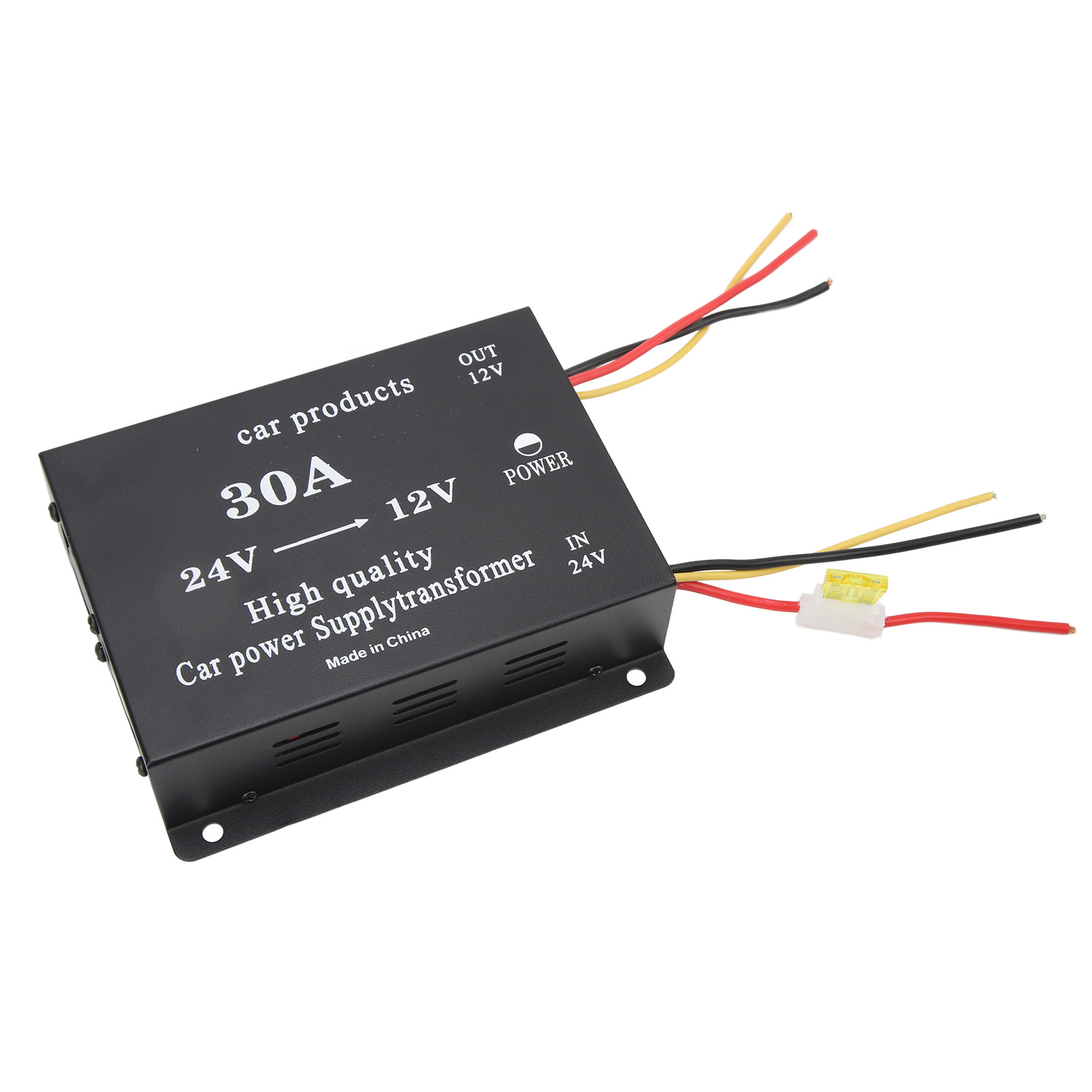 30a 24v Auf 12v Dc Schwarzer Spannungswandler, 300a Steckeradapter Für Autokühlschrank, Dvd/vcd/cd-player.