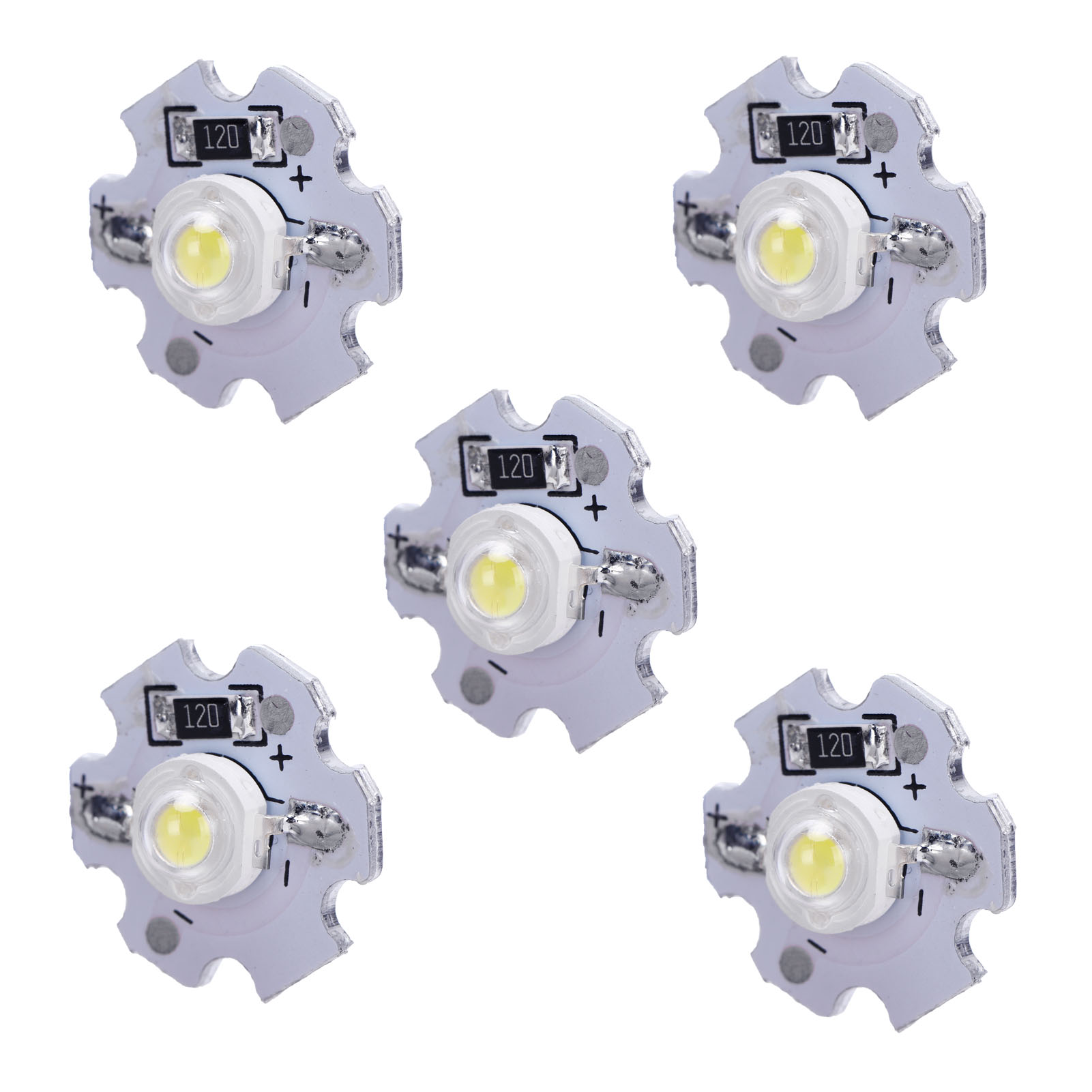 25 Stück 0,5-w-5-v-hochleistungs-led-pelletlampen Mit Aluminiumplatte, Kaltweißes Licht (10000 K)