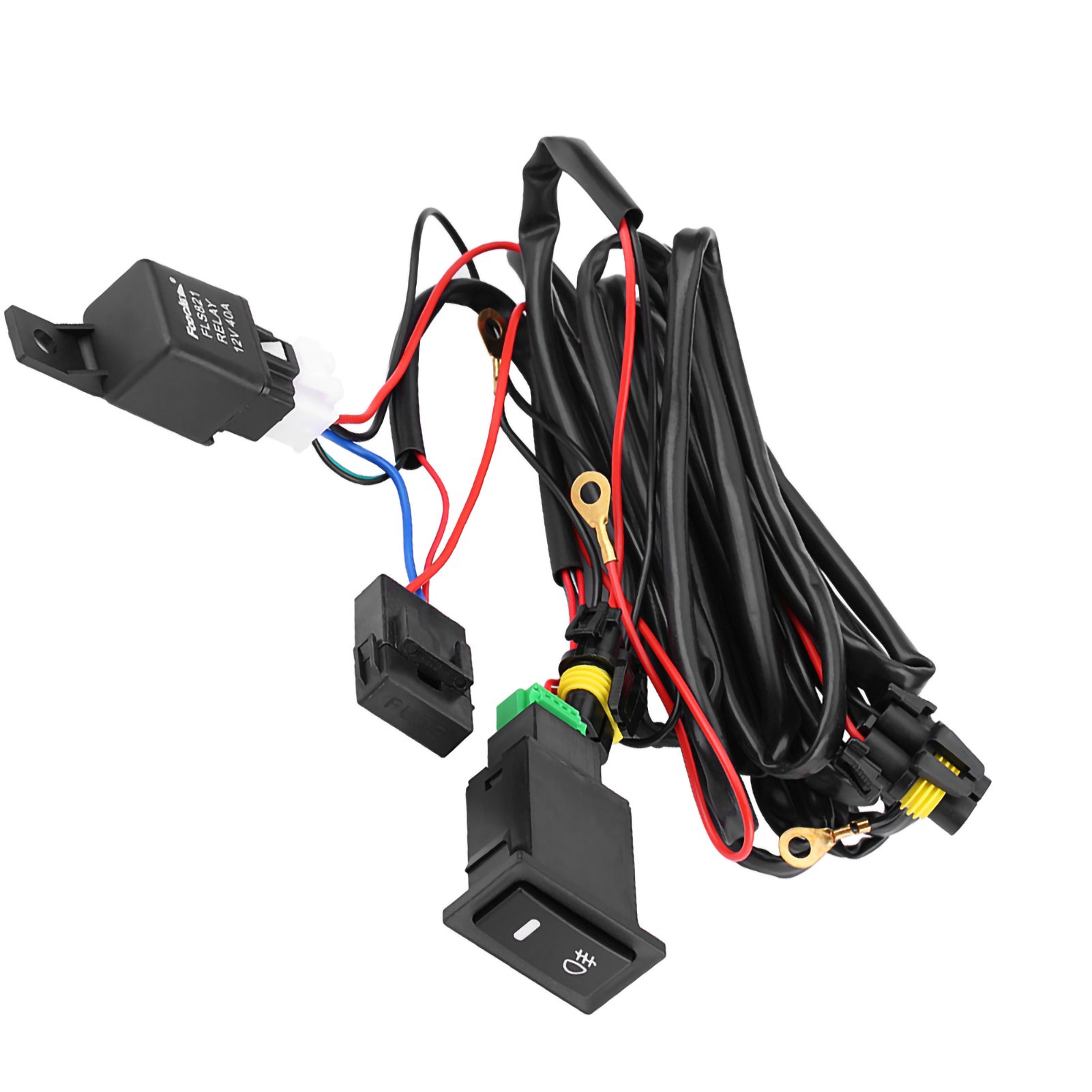 Universeller 12v-schalter Für Led-nebelscheinwerfer, Kabelsatz Mit Sicherung Und Relais, Ein-/ausschalter, Kfz-kabelbaum