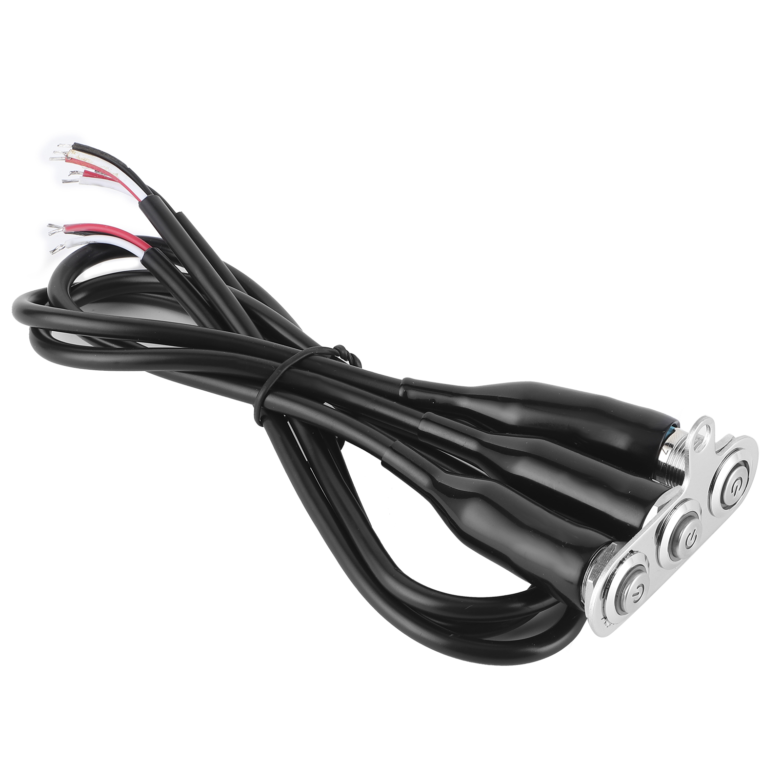 12v Edelstahl Motorrad-lenkerschalter Led-modifikationshalterung Mit Druckknopfsteuerung Und 3 Schalterknöpfen