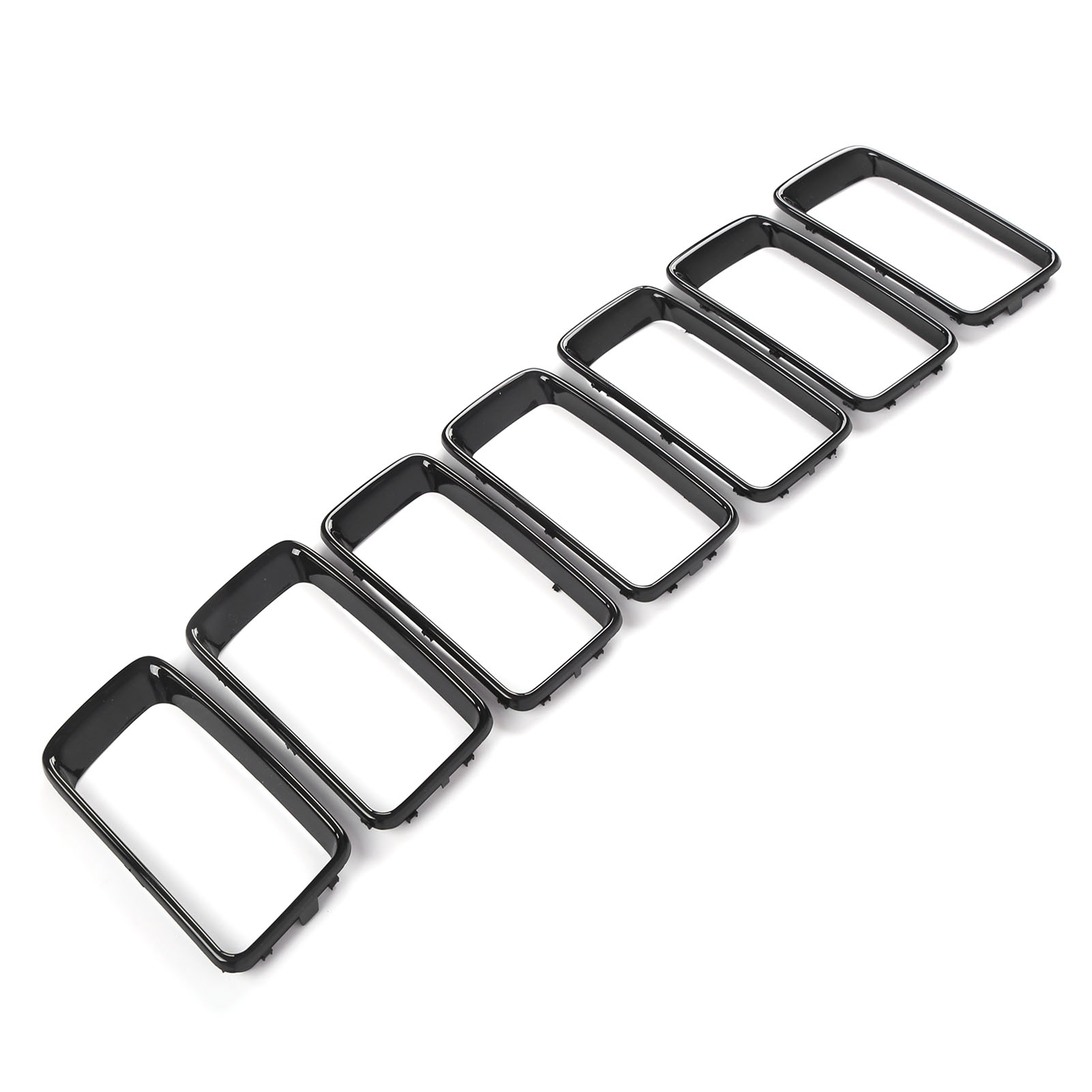 7-teiliges Set Glänzend Schwarzer Zierringe Für Den Kühlergrill Des Jeep Grand Cherokee (2014–2016)