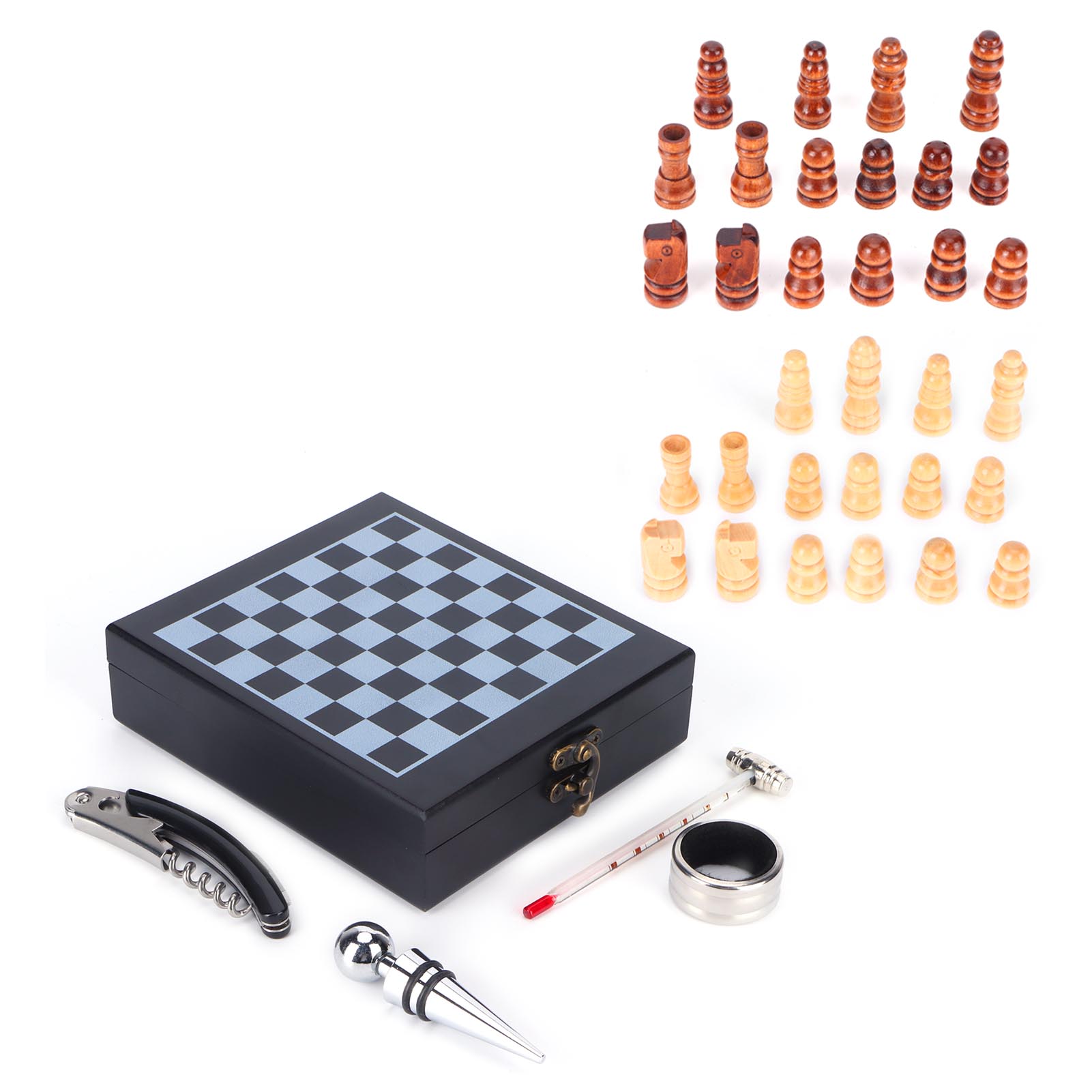 Weinöffner-set Aus Edelstahl Mit Thermometer Und Korkenzieher, Geschenk Für Zuhause, Bar Oder Küche