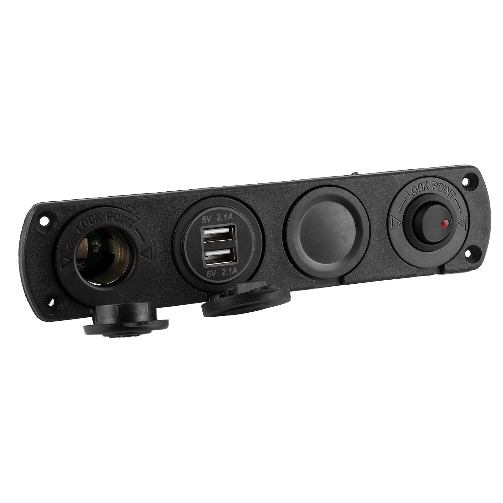 12v 4,2a 4-loch-schalterpanel Mit Zigarettenanzünder-ladegerät, 2 Usb-anschlüssen Und Led-temperatur- Und Spannungsanzeige Für Boot, Auto Und Lkw