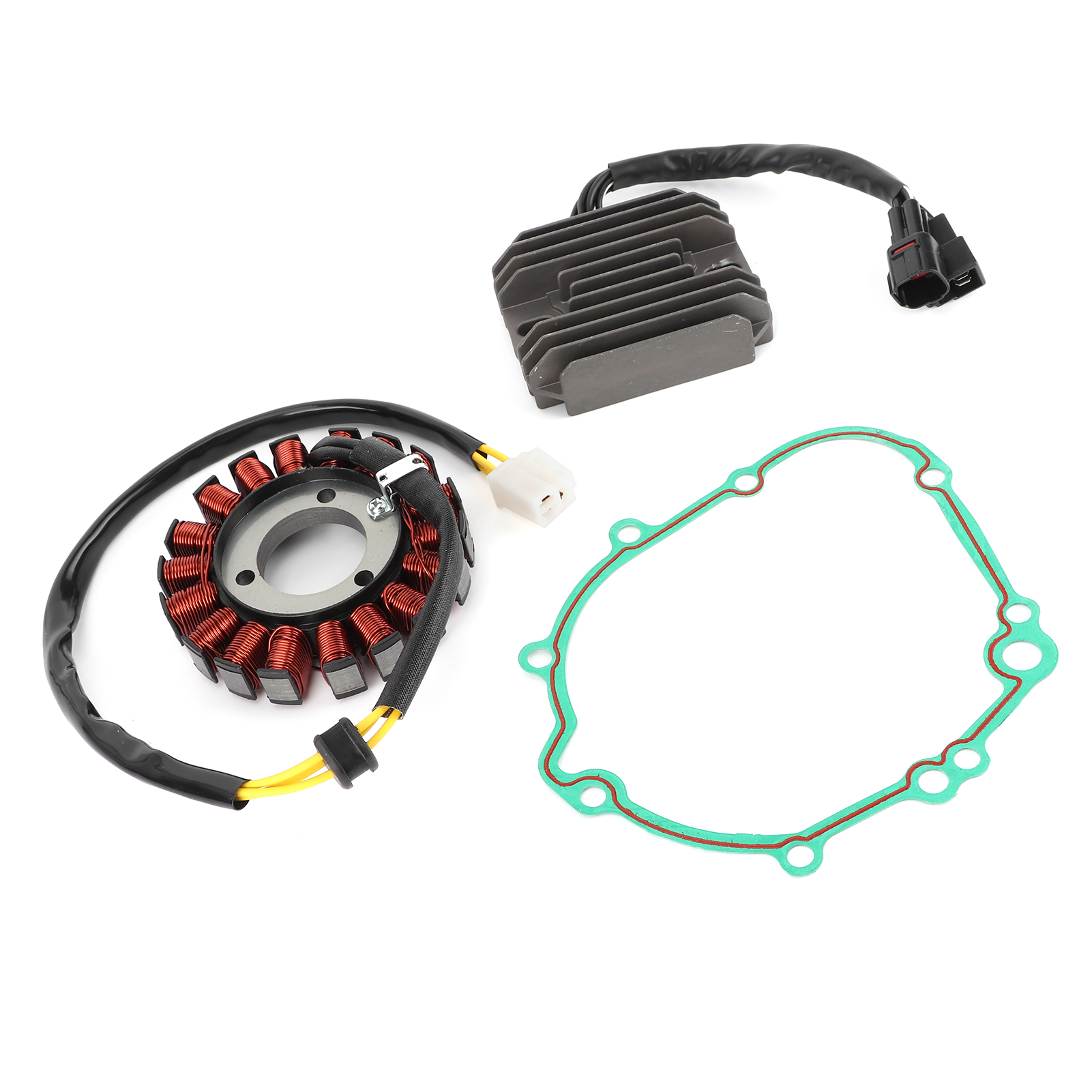 Zylinderkopfdichtungssatz Mit Stator Und Regler Für Suzuki Gsxr600 K6 K7 K8 K9 (2006–2009), Motordichtung, 4-teilig, Inklusive Schalldämpfer