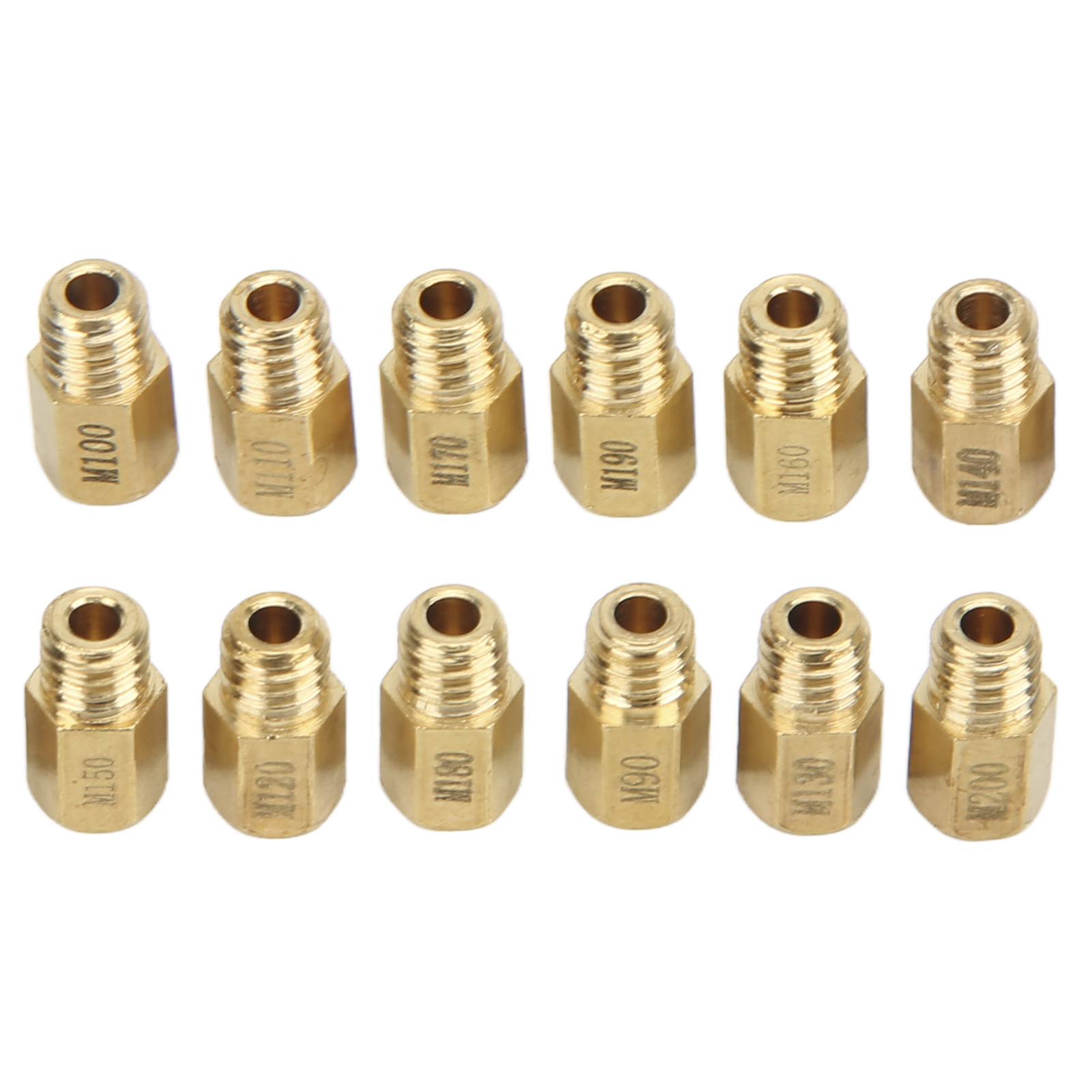 Satz Mit 12 Hauptvergaserdüsen 90-200, Hochbelastbare, Vergoldete Metalldüsen Für Mikuni Vm Tm Tmx