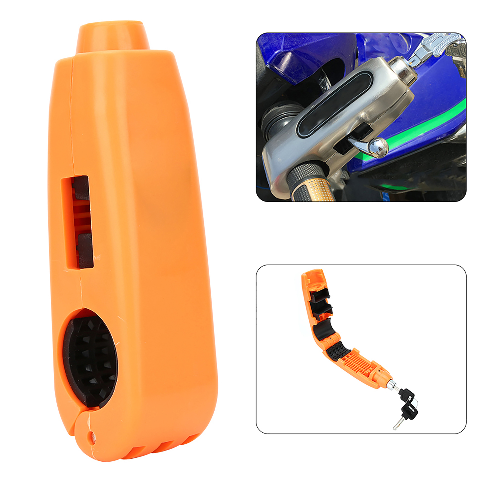Lenker-sicherheitsschloss Für Brems- Und Gasgriff, Motorrad, Roller, Atv, Dirtbike, Diebstahlschutz, Orange