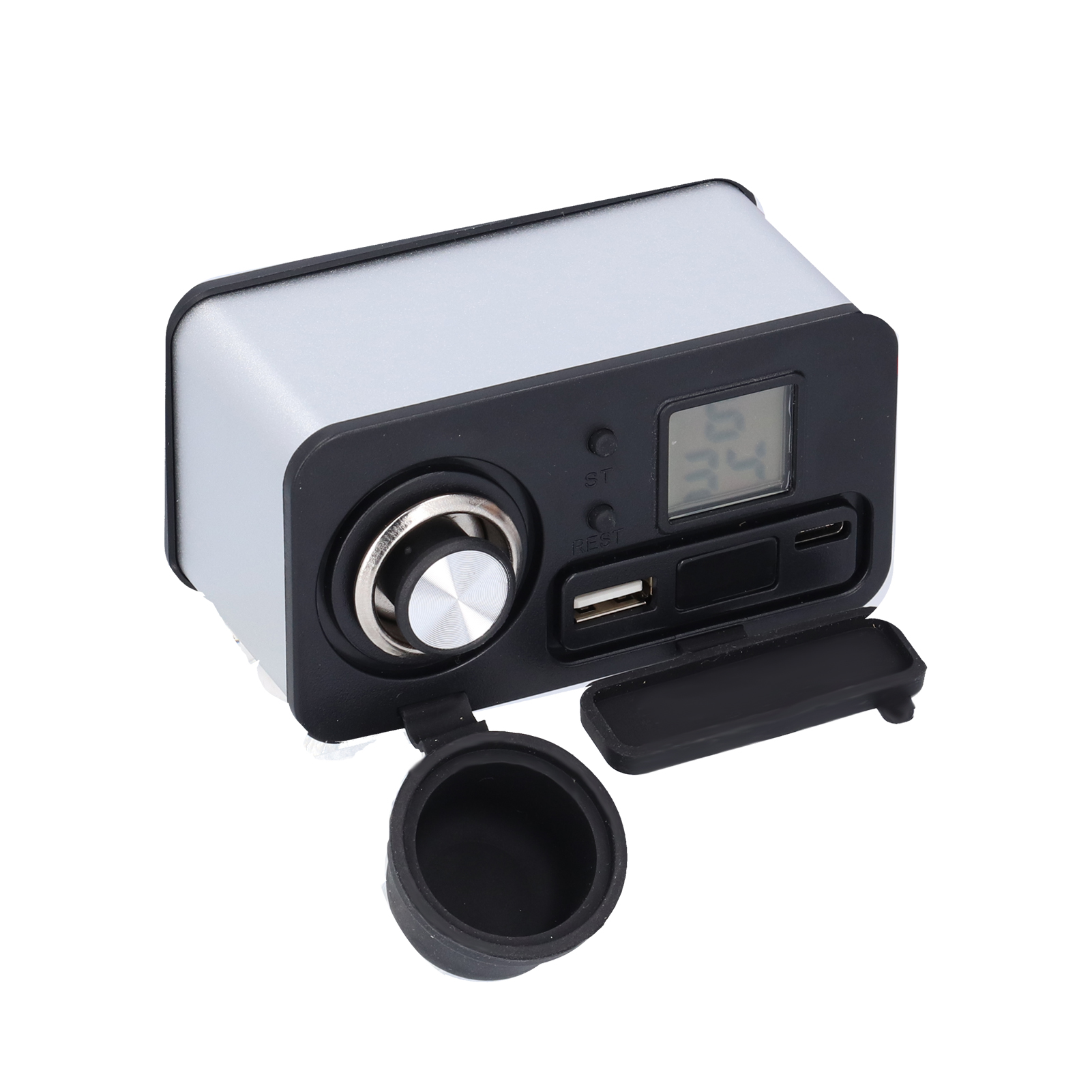Wasserdichtes 12v Usb-c Motorradladegerät, Handy-netzteil Mit Zigarettenanzünderstecker, Silber