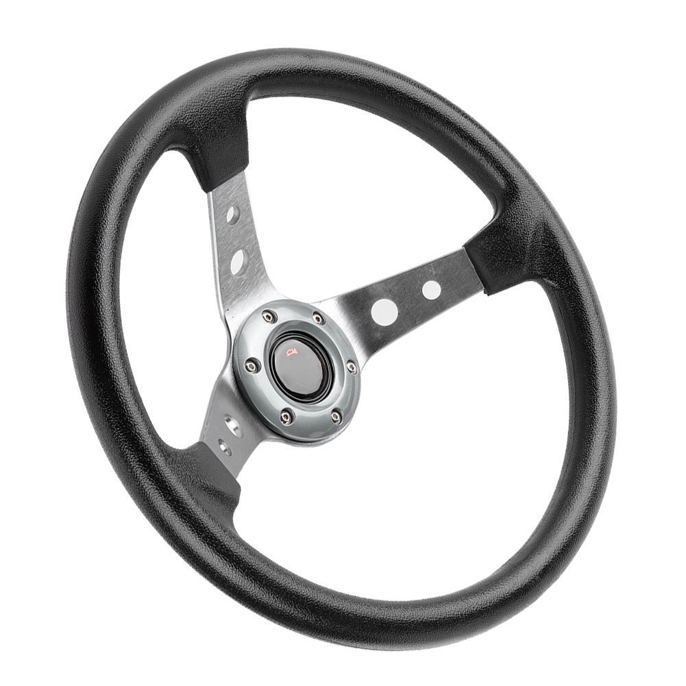14-zoll-sportlenkrad (350 Mm), Aluminium, Pu-leder, Silber, Rennsport, Drift, Universal-autolenkrad