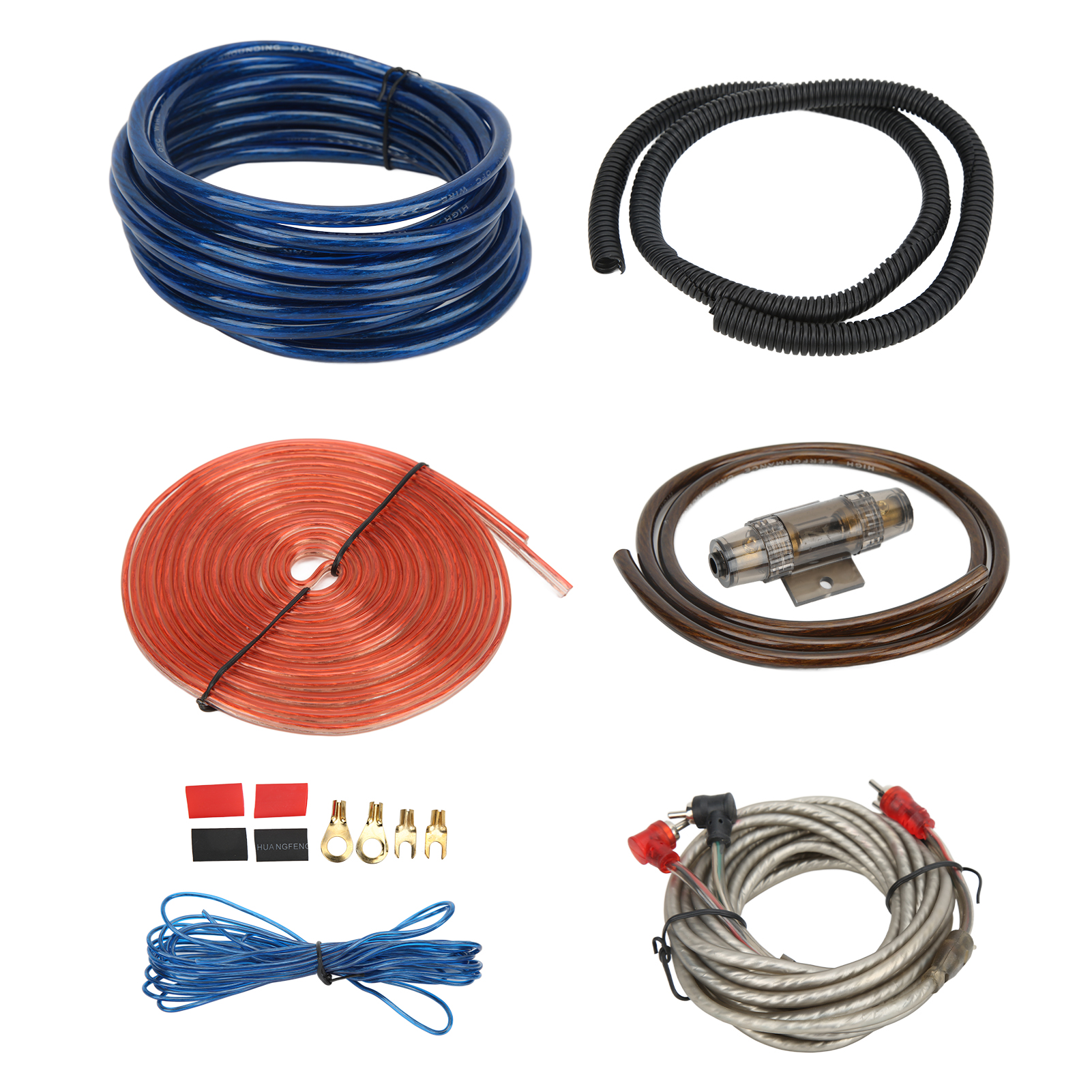 Einbausatz Für Autoverstärker, 6ga Subwoofer-kabel, Audiokabel, Universalschutz