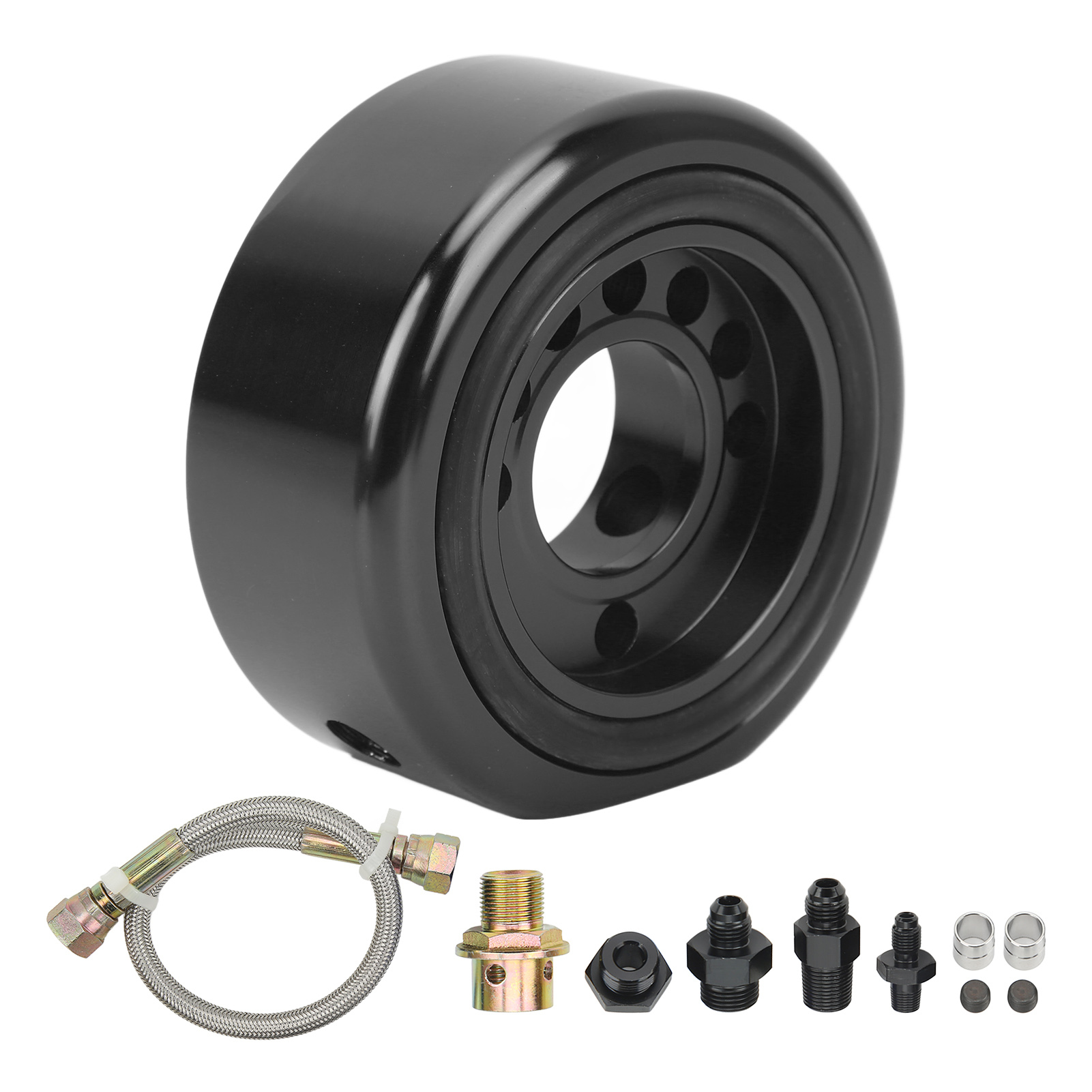 11-teiliger Vtec-zylinderkopf-umrüstsatz, Ölfilteradapterplatte Aus Aluminium Für Acura Ls B18 B20, Schwarz