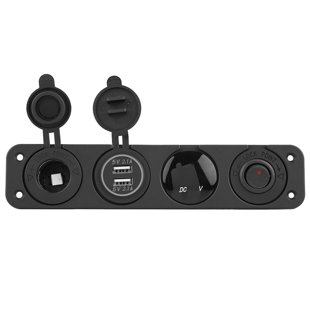 4-in-1-wippschalter Mit Dual-usb-ladegerät Und Voltmeter Für Auto, Boot, Lkw, Schifffahrt – Rot