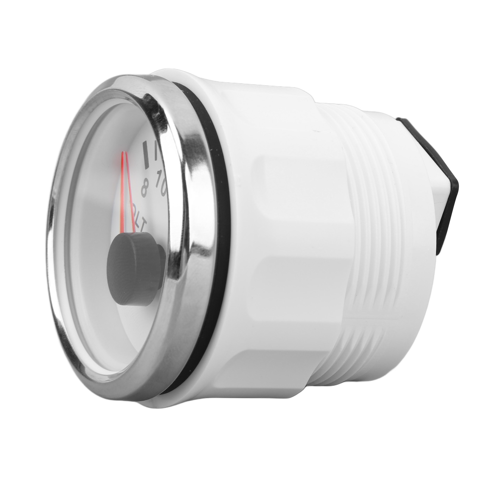 52-mm-gleichstrom-voltmeter (9–32 V) Für Boote Mit Farbiger Hintergrundbeleuchtung, Geeignet Für Wohnwagen, Yachten, Boote Und Fischerboote, Weißes Zifferblatt, Silberne Abdeckung