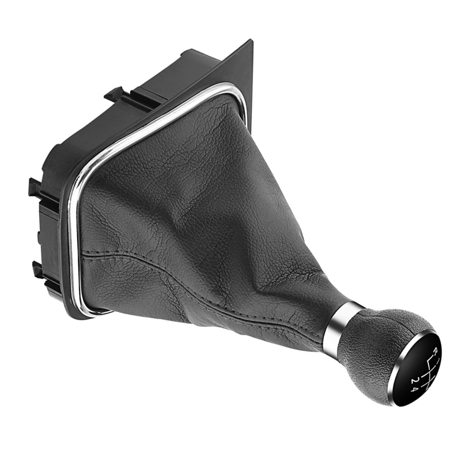 5-gang-schalthebel Mit Ledermanschette Für Vw Golf 6 Mk5 Mk6 (2005–2014), Komplettset Inklusive Schalthebelmanschette, Schwarzem Schaltknauf Und Autoinnenausstattung